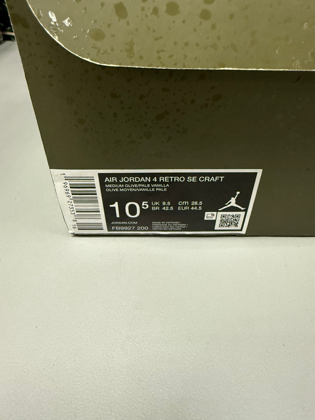 Jordan 4 "Craft Olive" Size 10.5 Preonwed