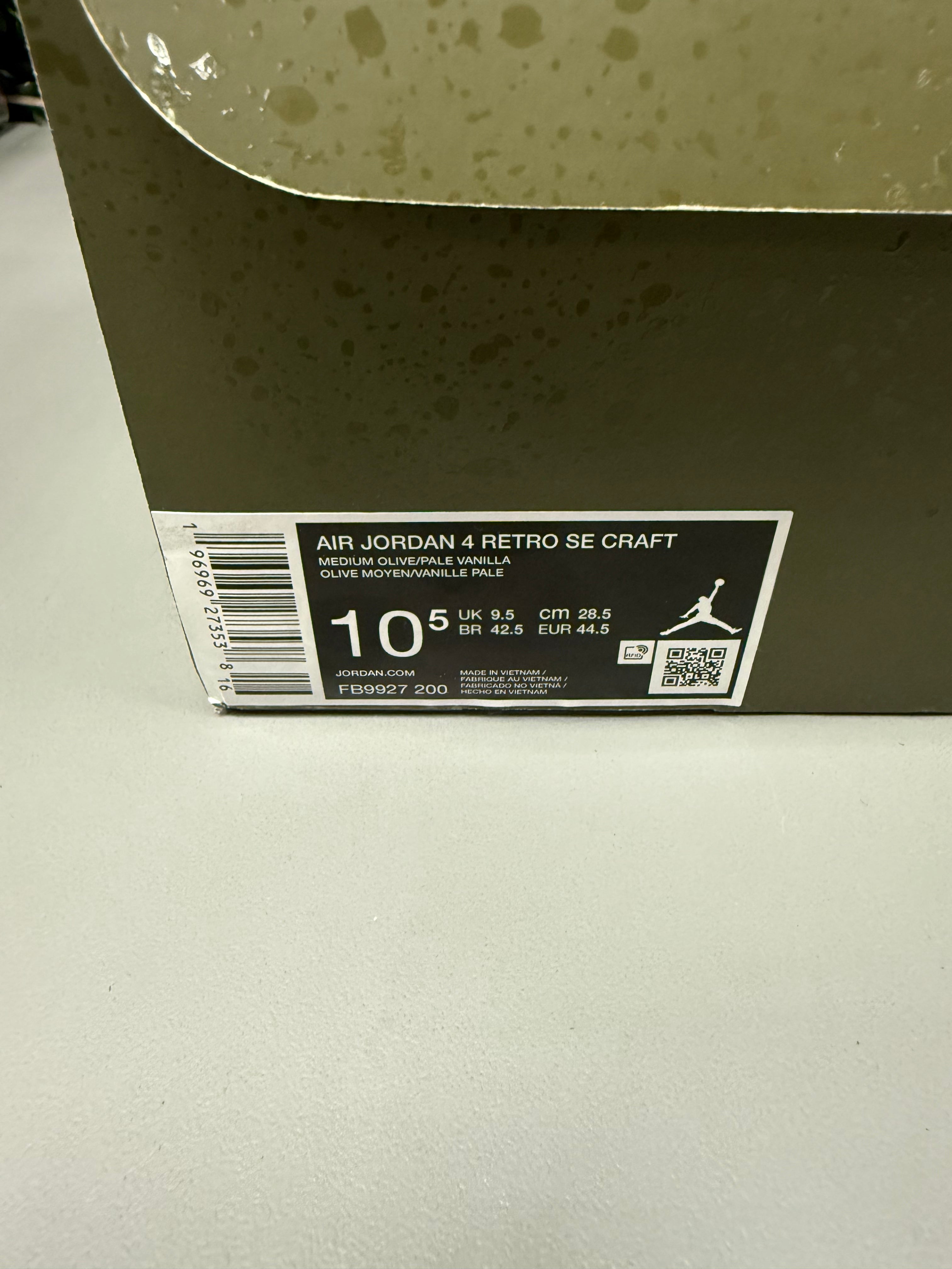Jordan 4 "Craft Olive" Size 10.5 Preonwed