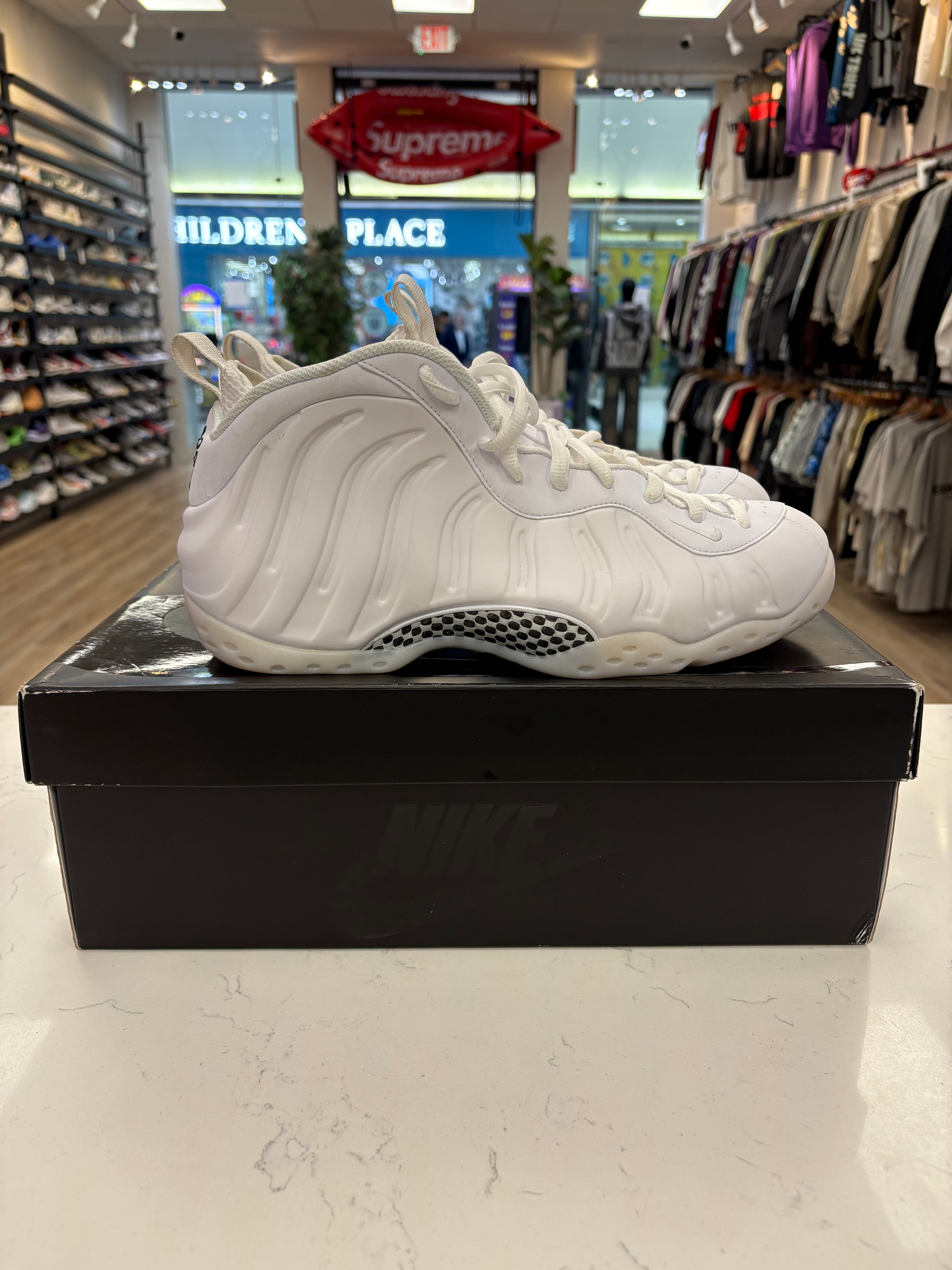 Nike Air Foamposite One “Triple White” Preowned Size 11.5
