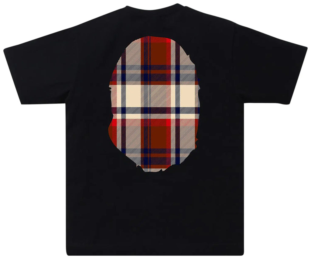 BAPE Check Big Ape Head Tee 'Black/Red'