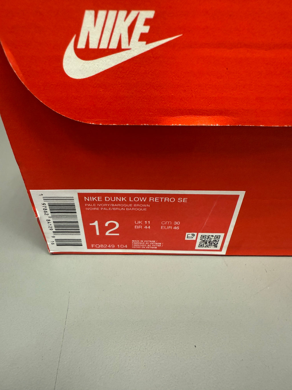 Nike Dunk Low "Ivory Baroque Brown" Size 12 Preowned