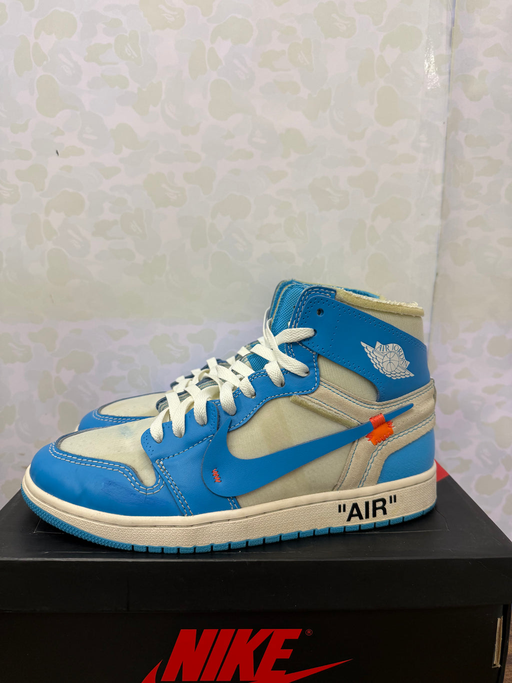 Jordan 1 High x Off White “University Blue” Size 8.5 Preowned