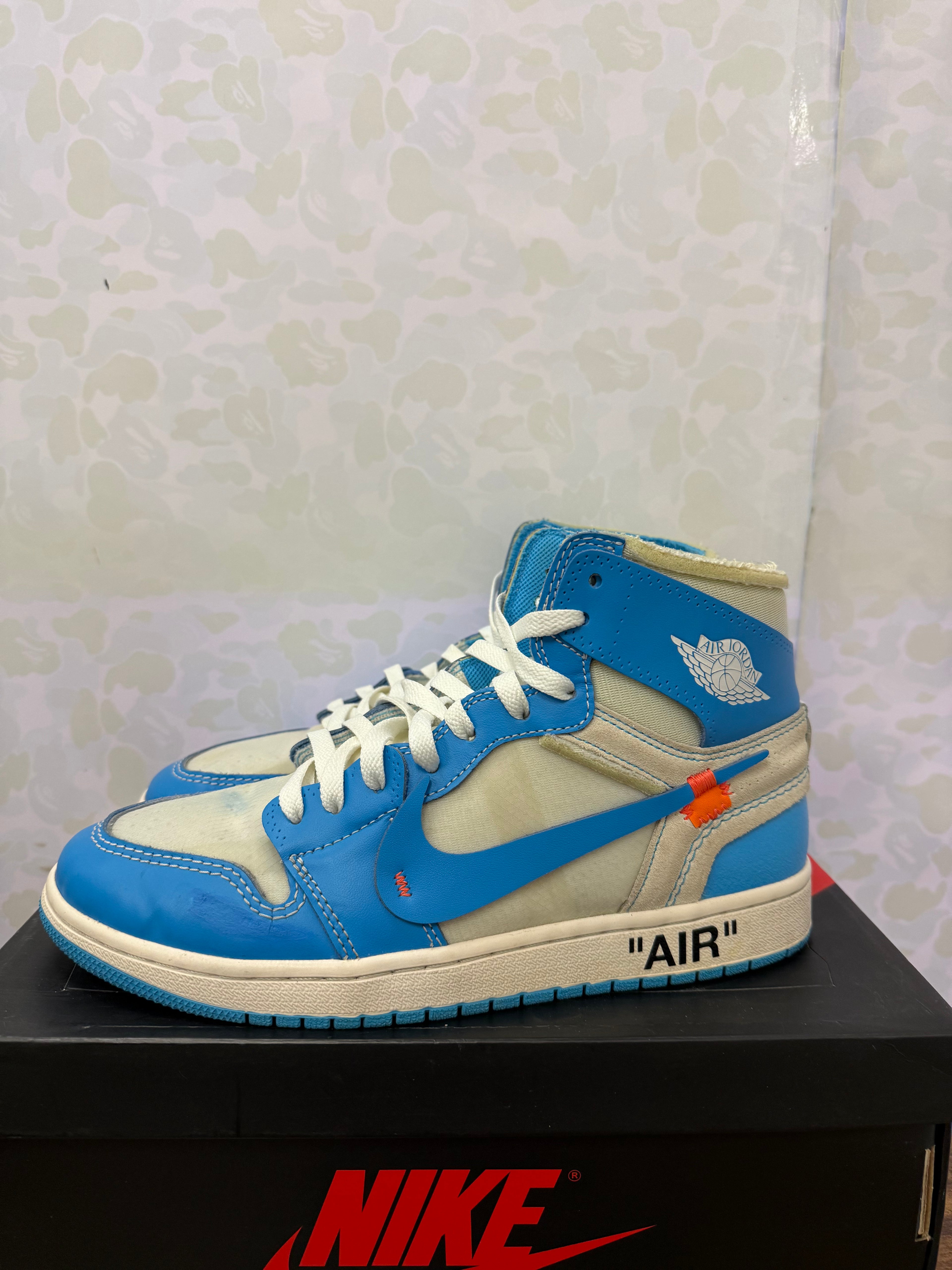 Jordan 1 High x Off White “University Blue” Size 8.5 Preowned