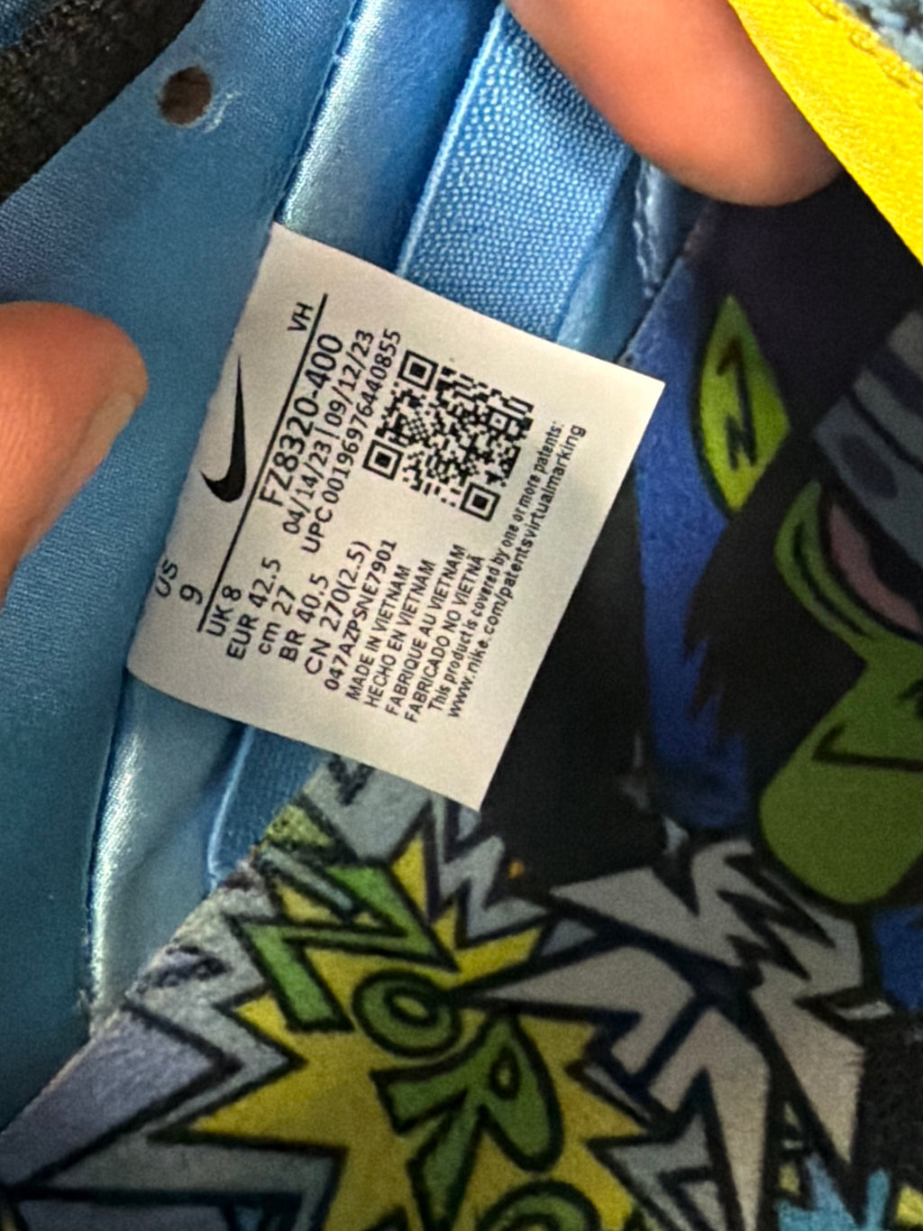 Nike SB Dunk Low "Bubbles" Size 9 Preowned