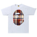BAPE Check Big Ape Head Tee 'White/Red'