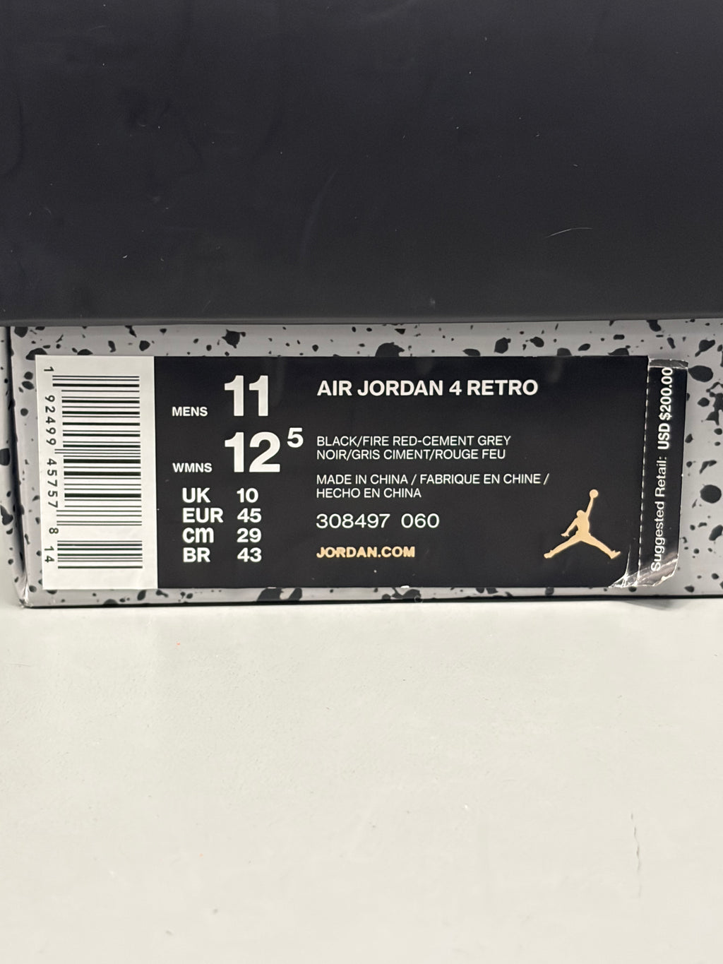 Jordan 4 Retro "Bred" (2019) Size 11 Preowned