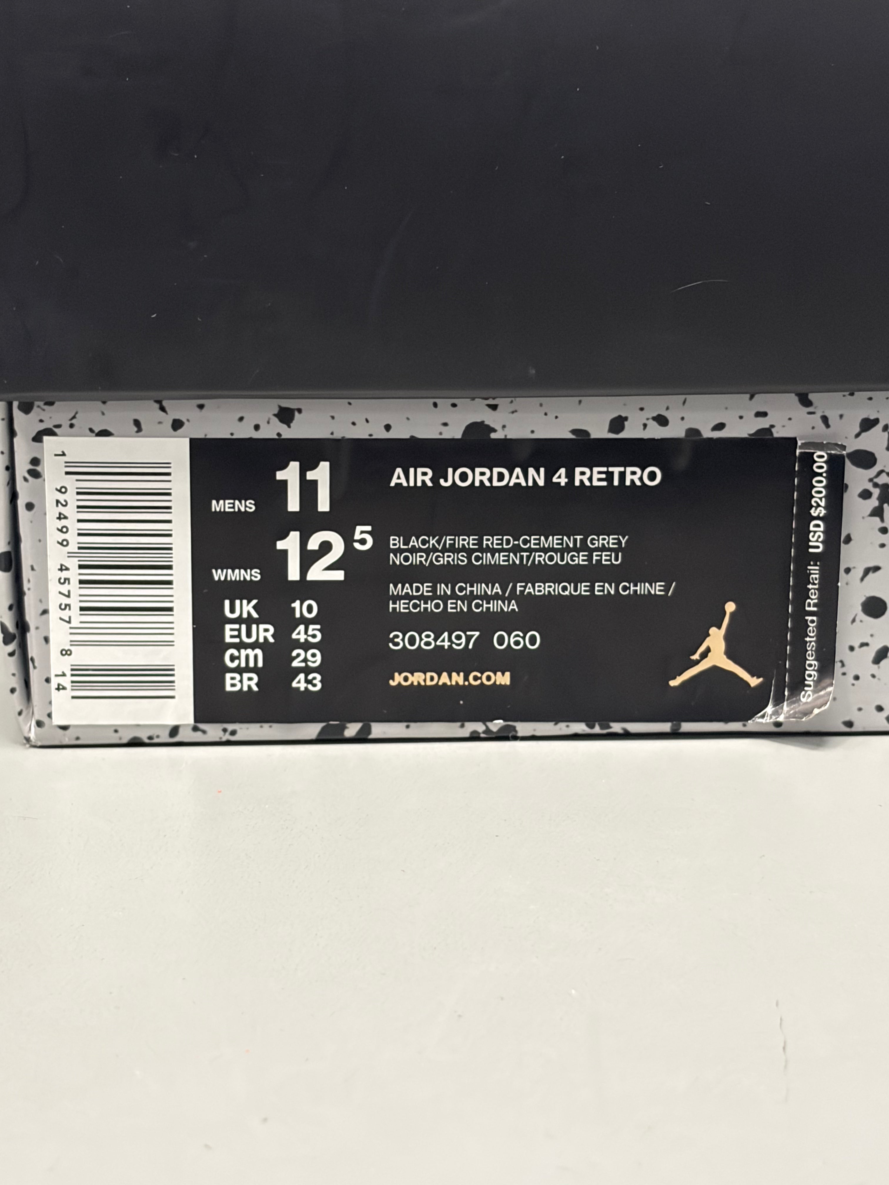 Jordan 4 Retro "Bred" (2019) Size 11 Preowned