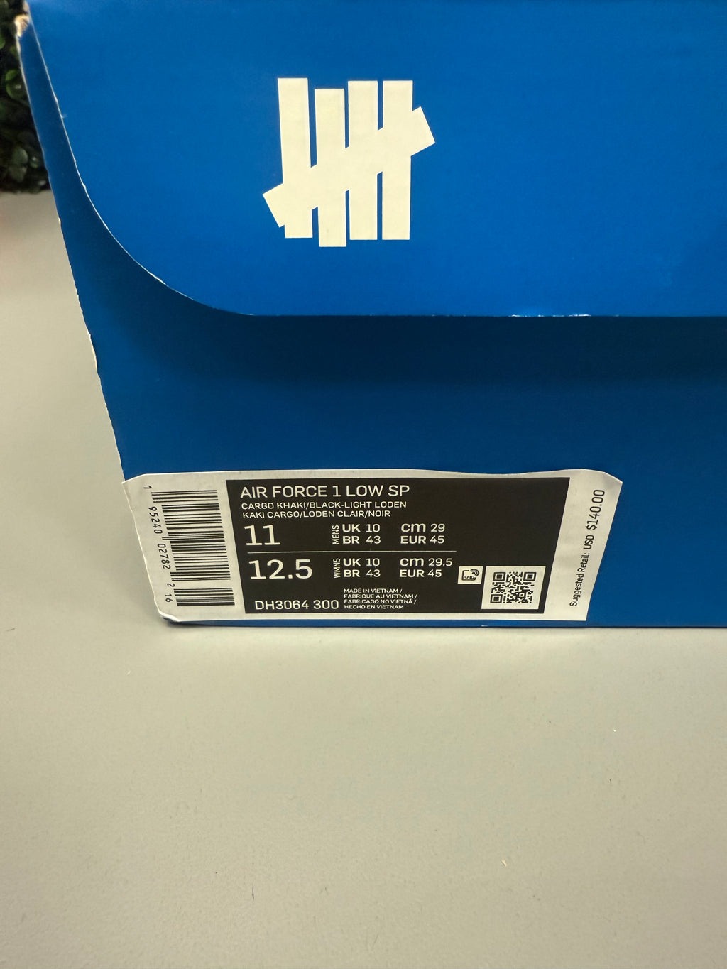 Nike Air Force 1 Low X Undefeated "Ballistic" Size 11 Preowned
