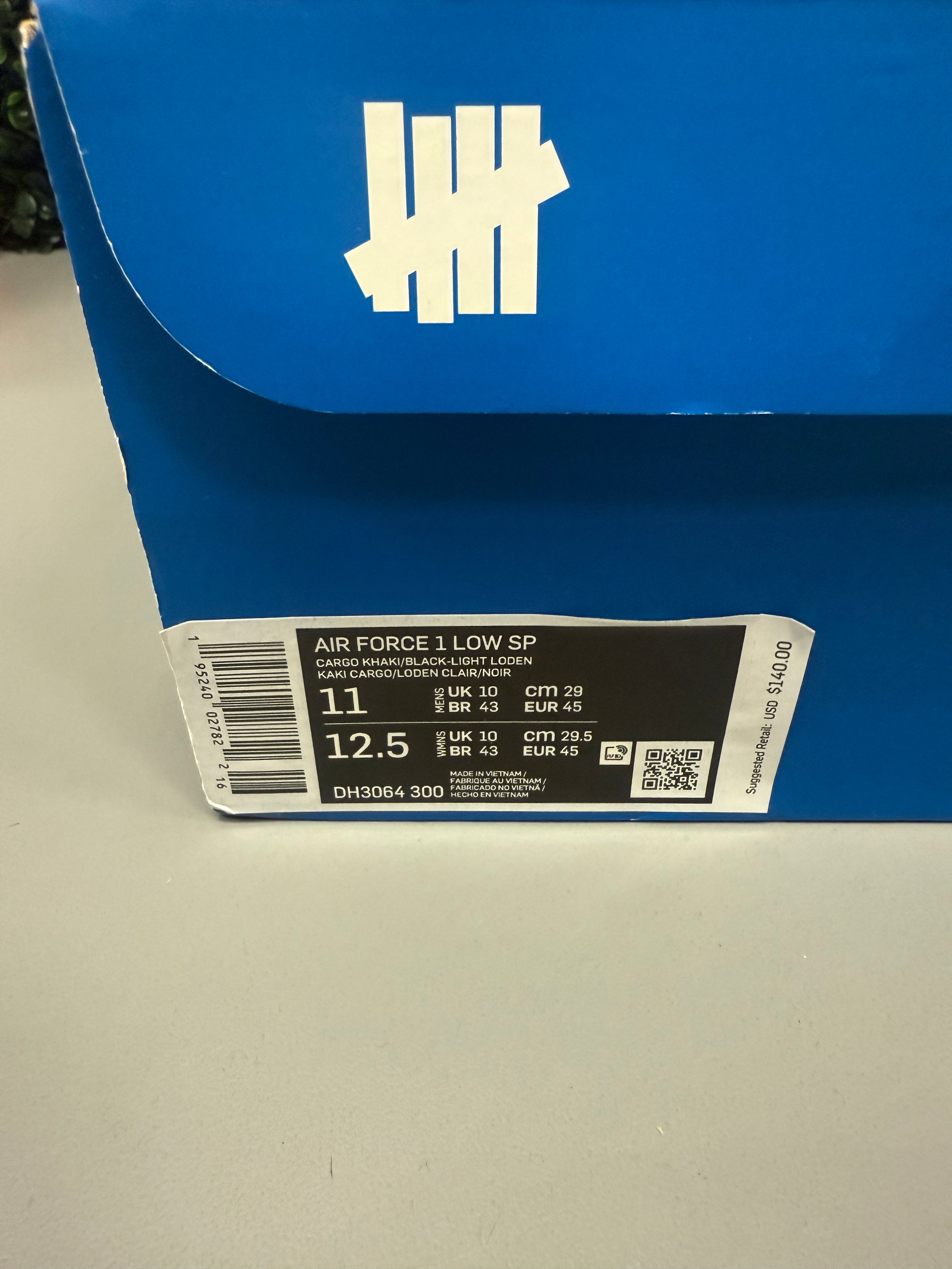 Nike Air Force 1 Low X Undefeated "Ballistic" Size 11 Preowned