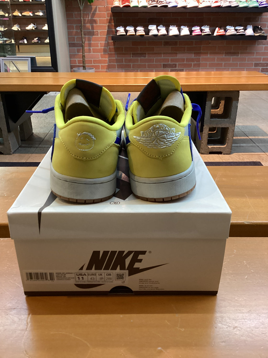 TS Jordan 1 Low “Canary” Size 11w/9.5 Preowned with box