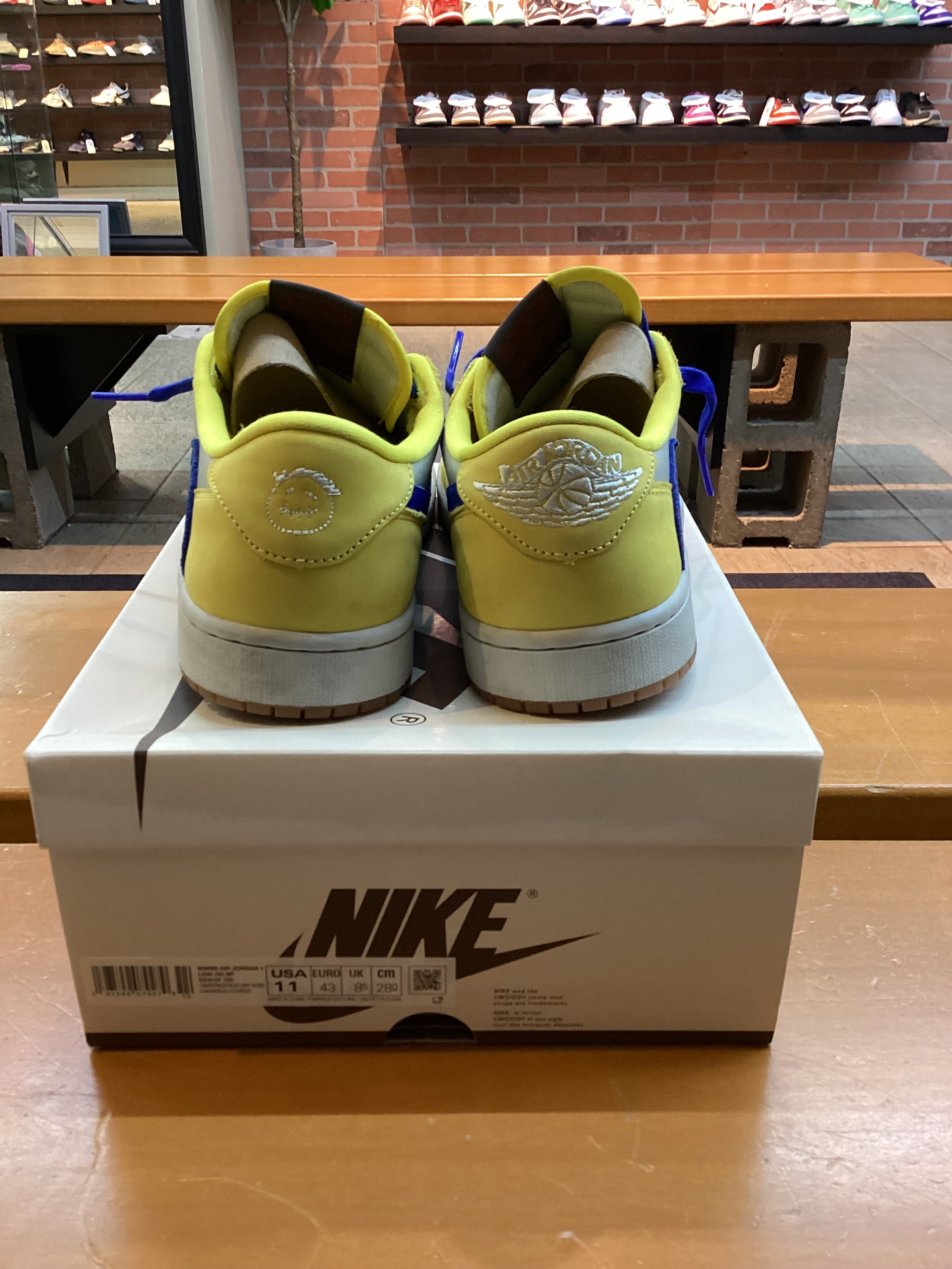 TS Jordan 1 Low “Canary” Size 11w/9.5 Preowned with box