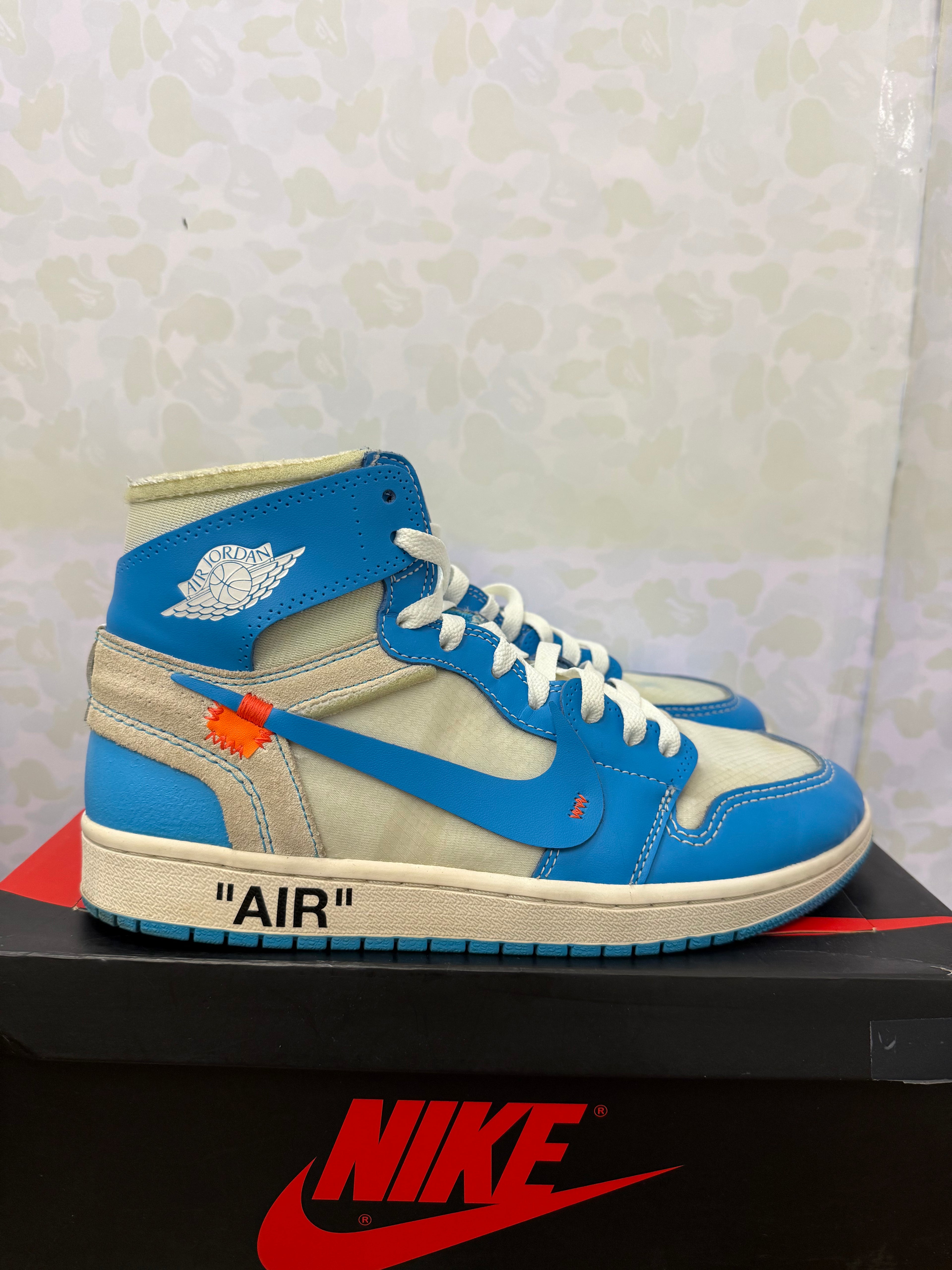 Jordan 1 High x Off White “University Blue” Size 8.5 Preowned