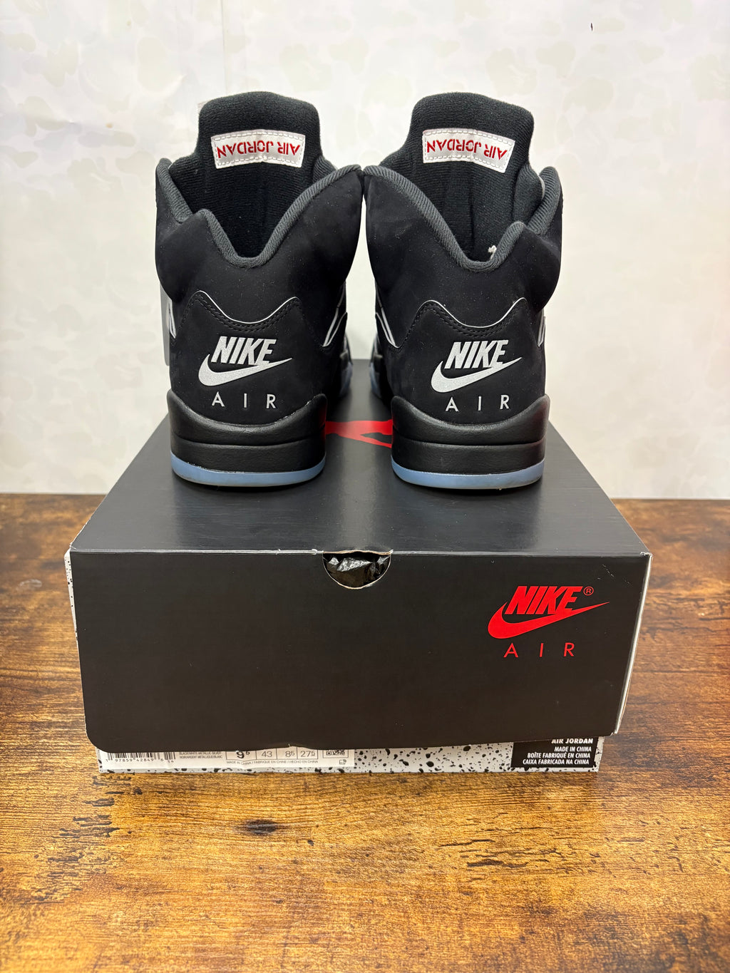 Jordan 5 “Black Metallic Reimagined” Preowned Size 9.5