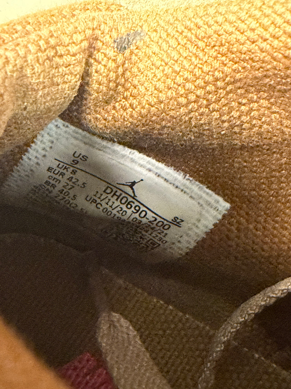Jordan 6 Retro Travis Scott "British Khaki" Size 9 Preowned