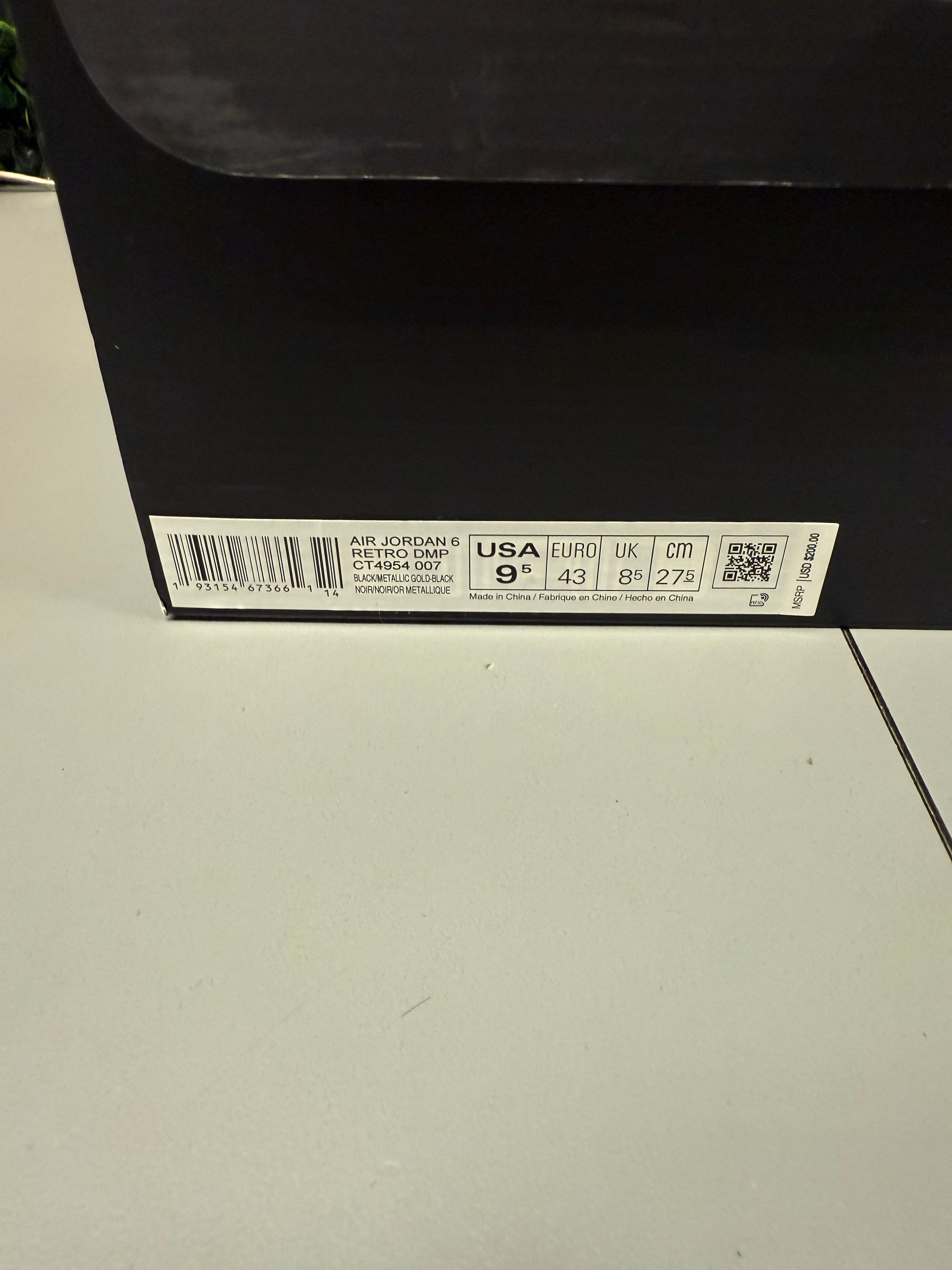 Jordan 6 "DMP 2020" Size 9.5 Preowned