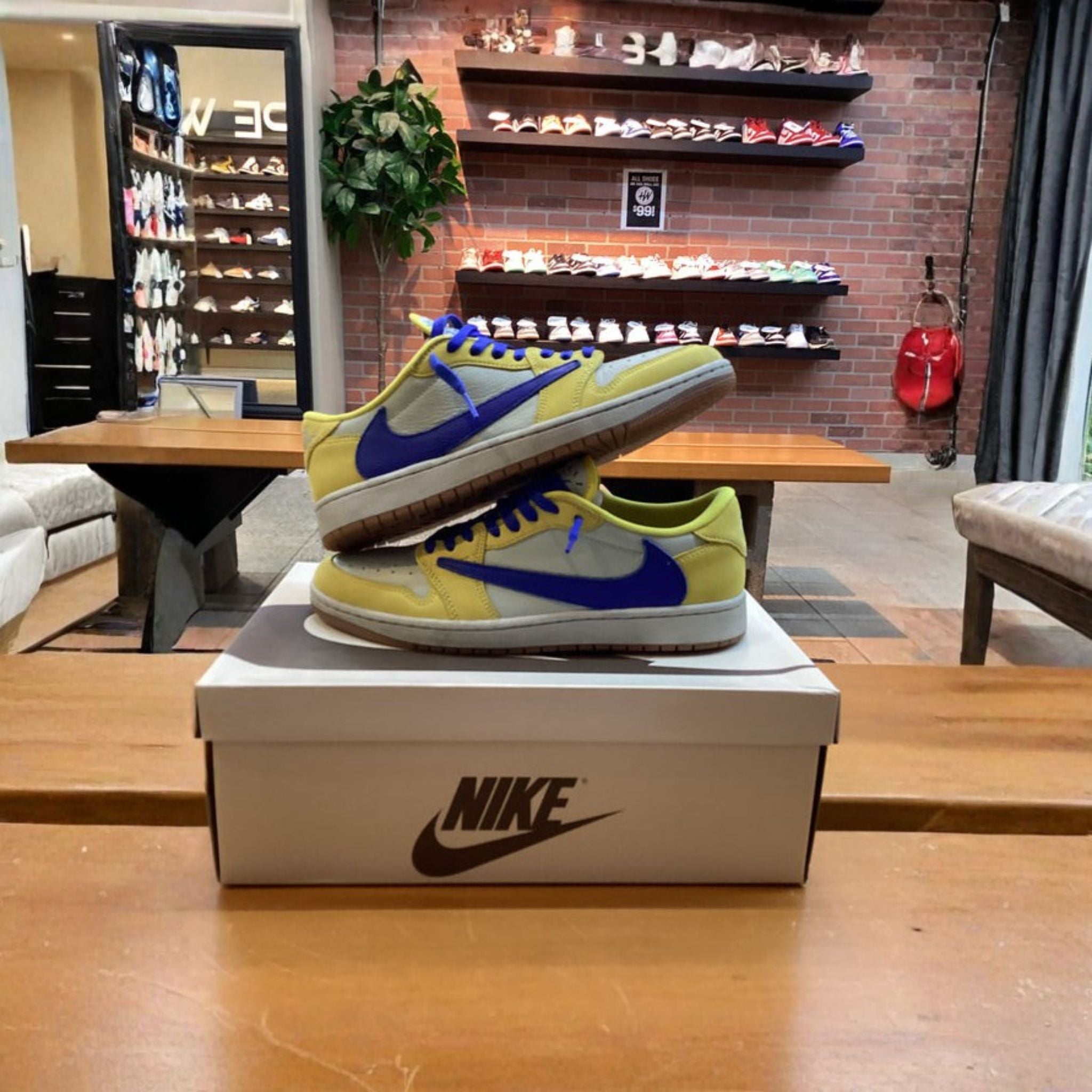 TS Jordan 1 Low “Canary” Size 11w/9.5 Preowned with box