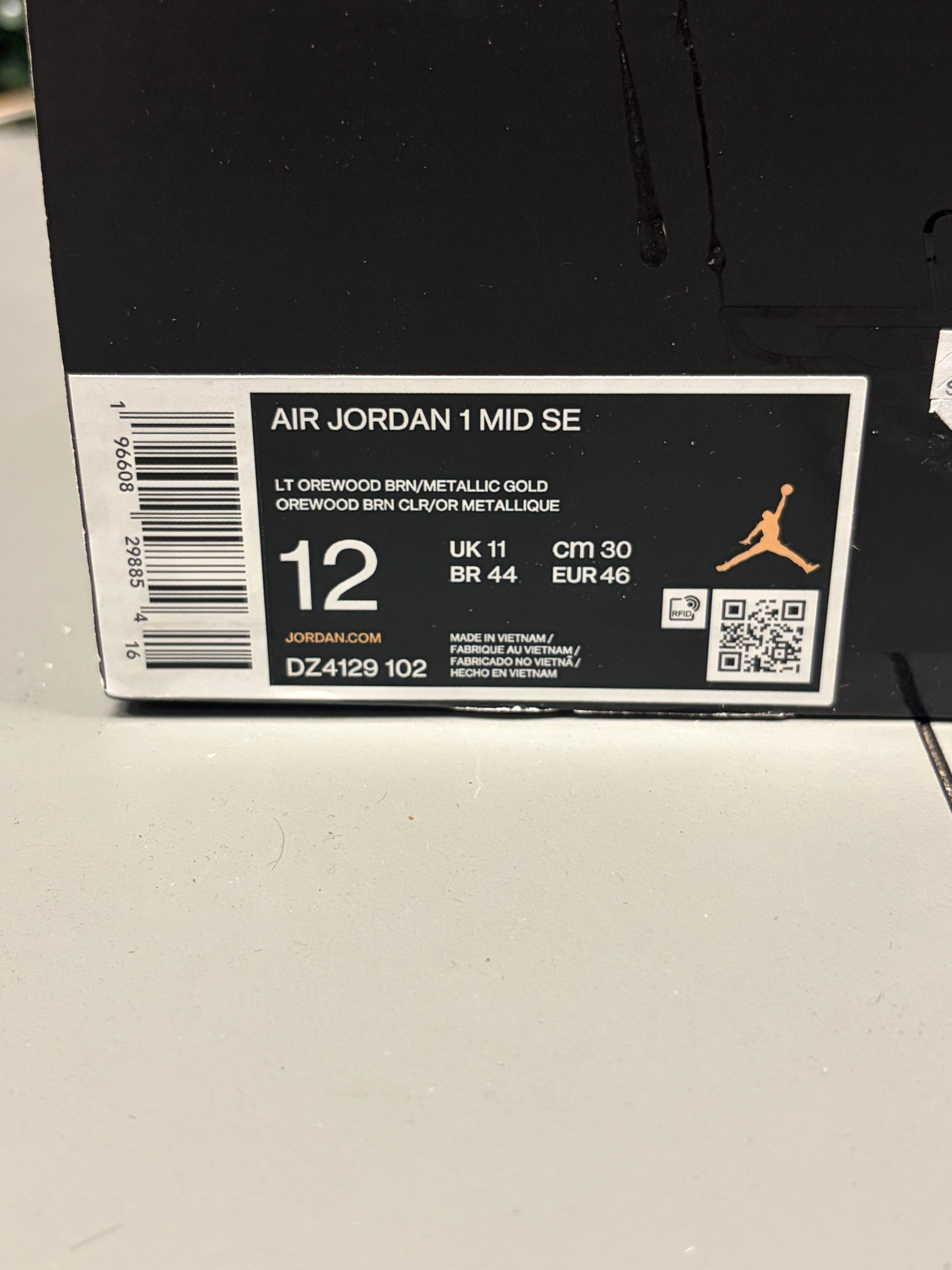 Jordan 1 Mid SE "Brown Elephant" Size 12 Preowned