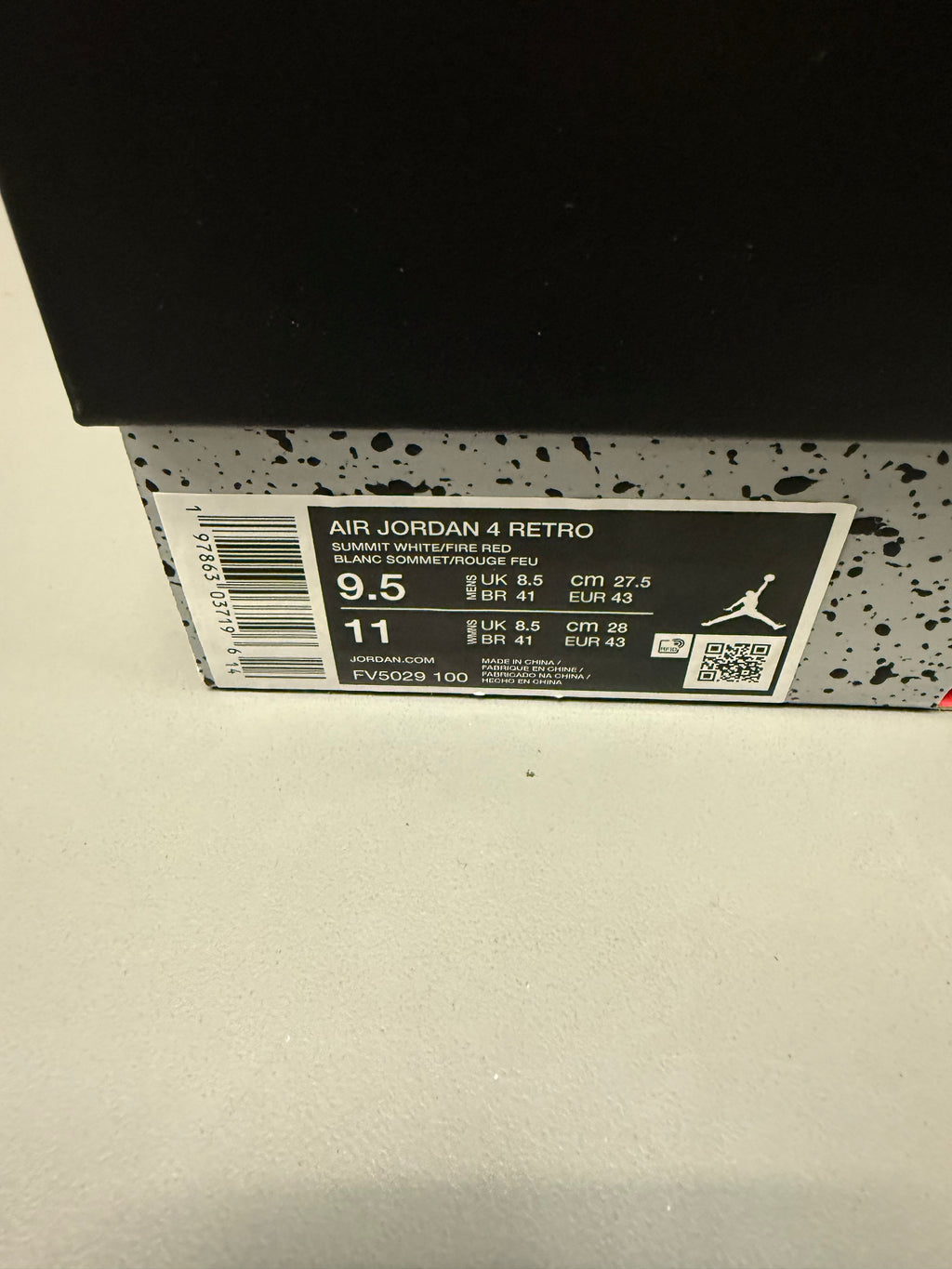 Jordan 4 "White Cement 2024" Size 9.5 Preowned
