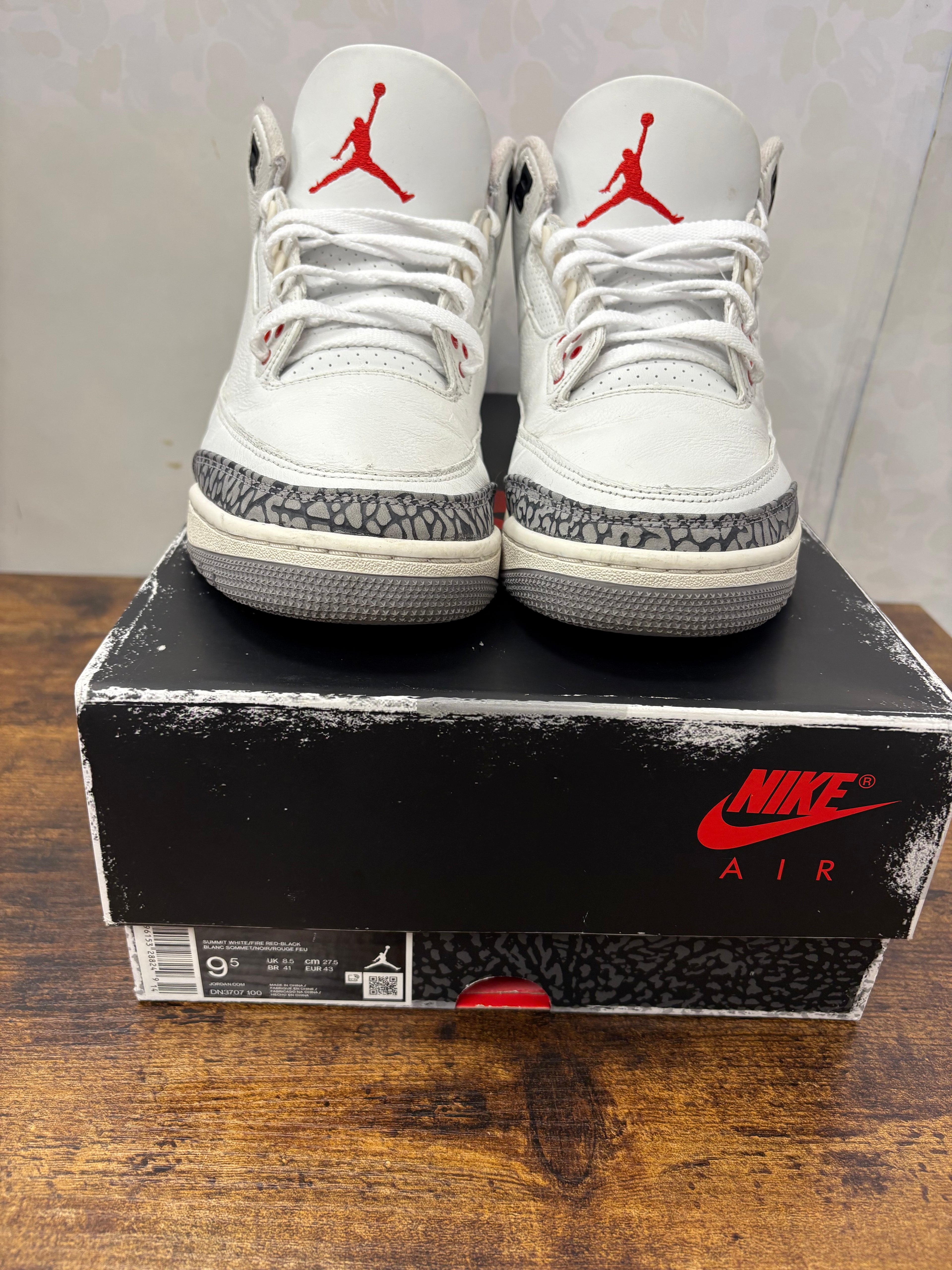 Air Jordan 3 “White Cement” Preowned Size 9.5M