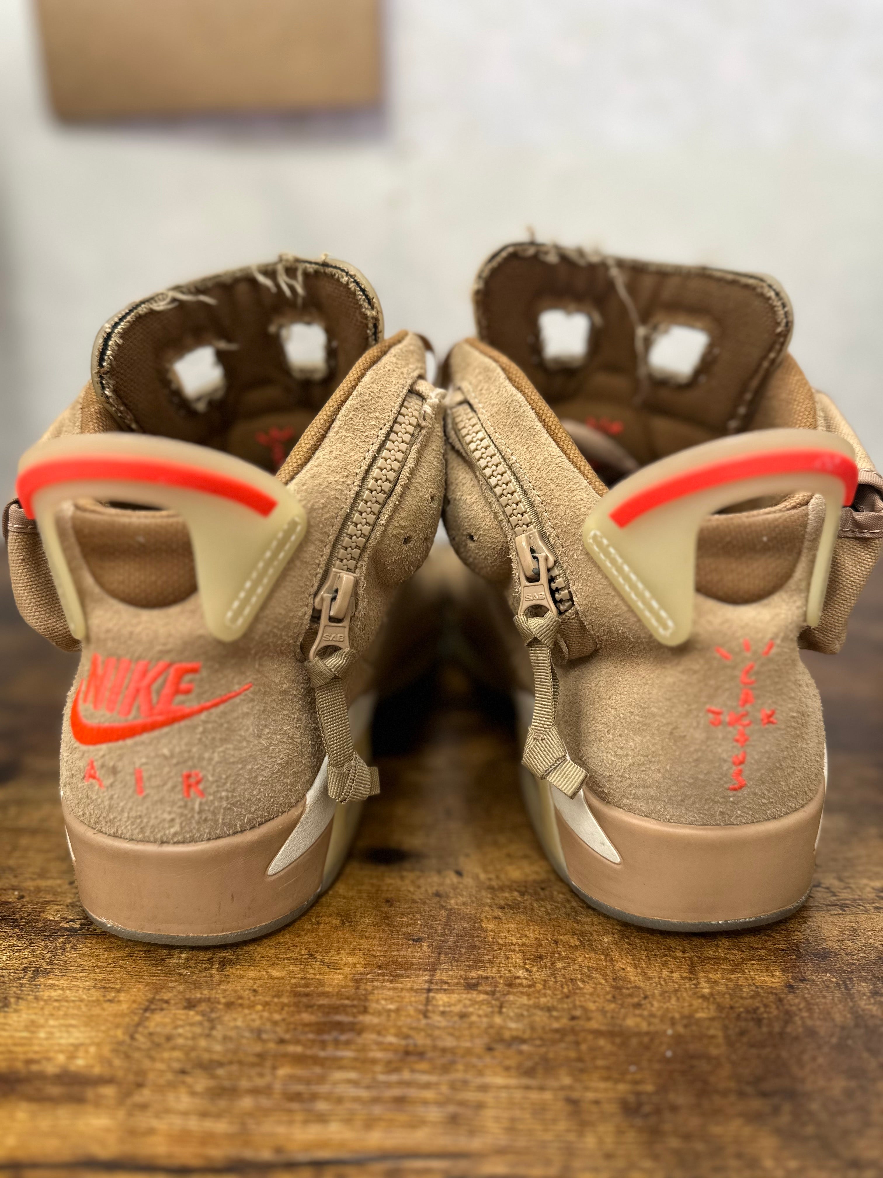 Jordan 6 Retro “Travis Scott British Khaki” Size 9 preowned no box