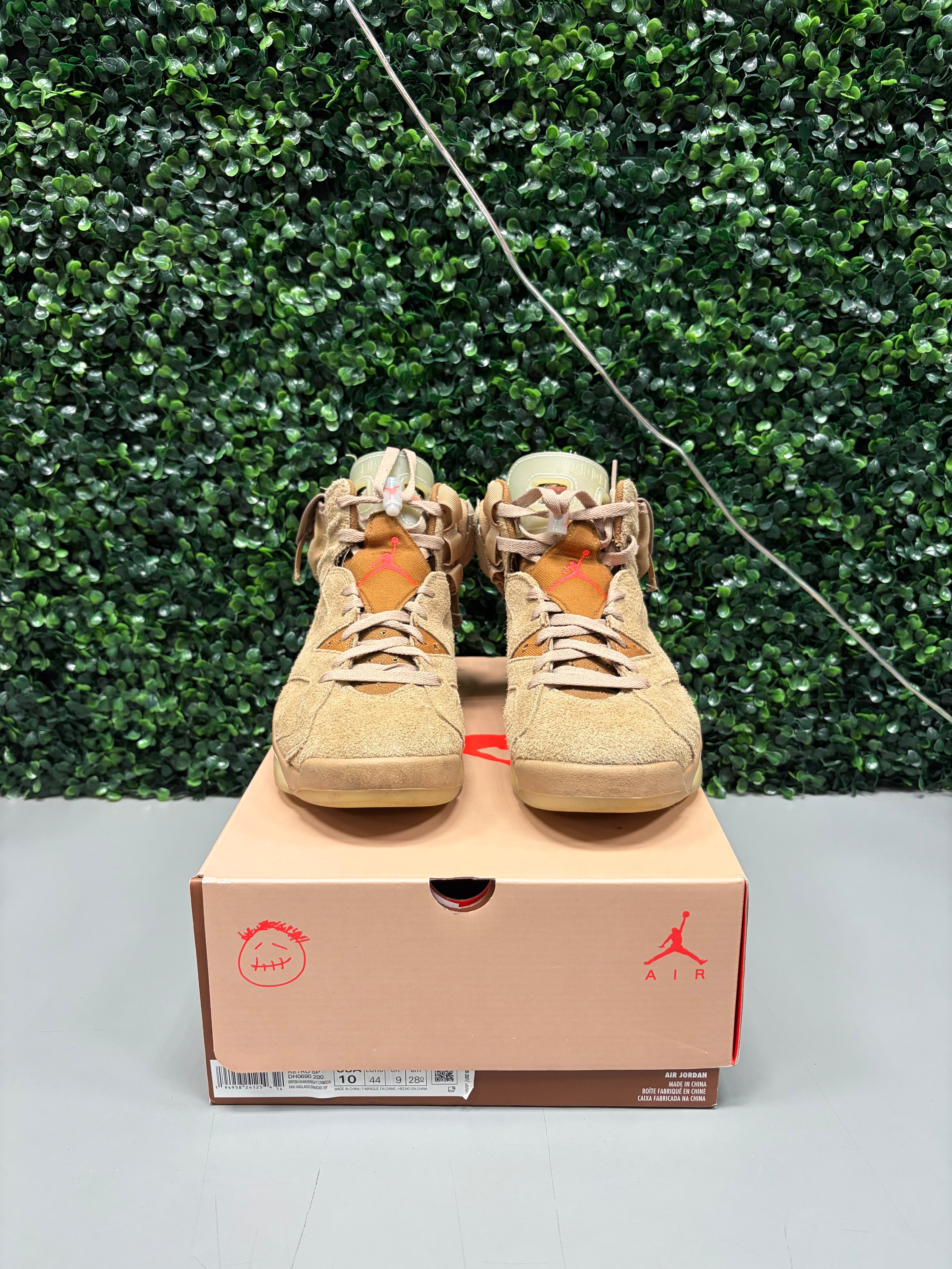 Jordan 6 Retro Travis Scott "British Khaki" Size 10 Preowned #2
