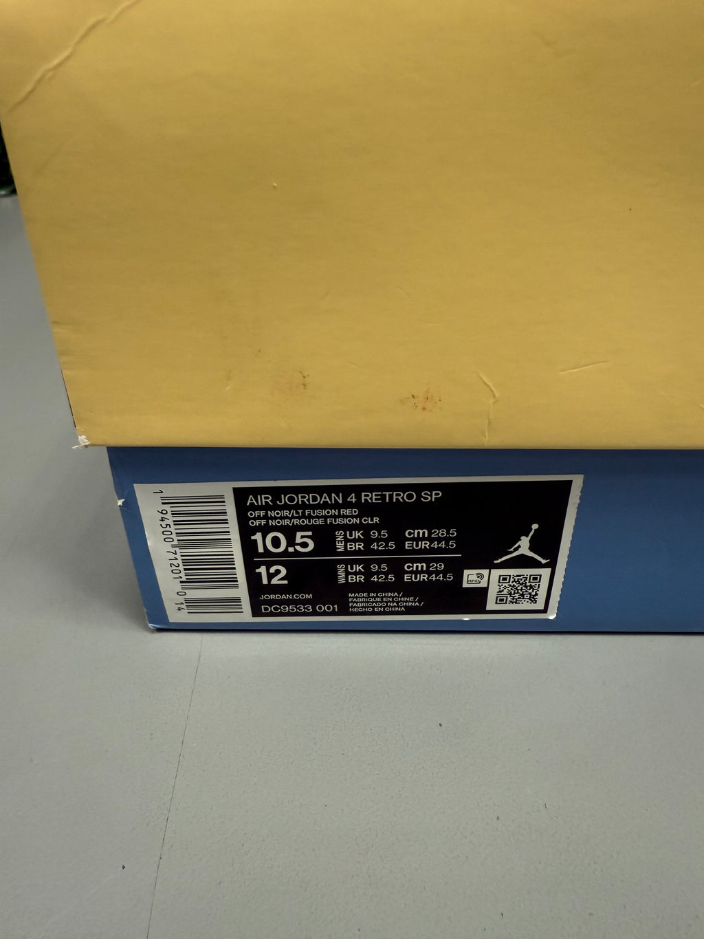 Jordan 4 X Union "Off-Noir" Size 10.5 Preowned
