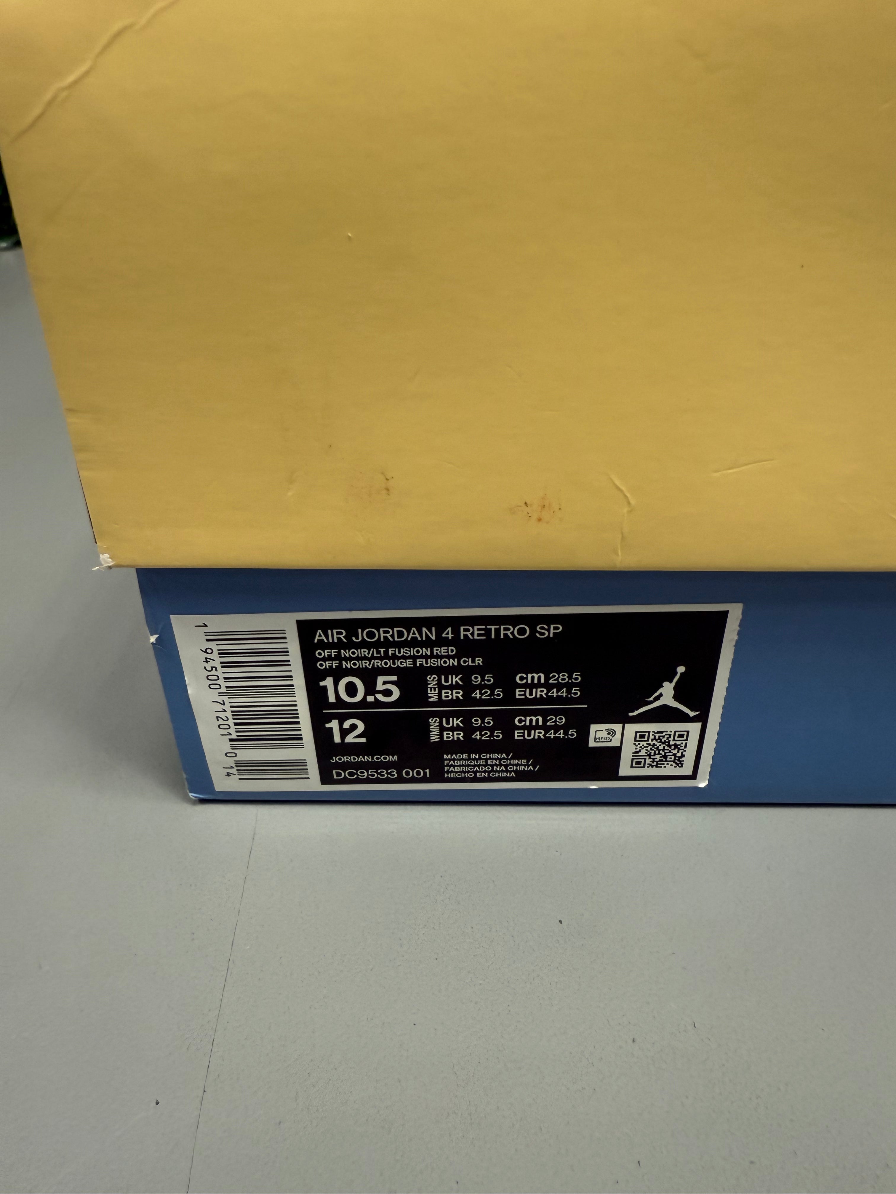 Jordan 4 X Union "Off-Noir" Size 10.5 Preowned