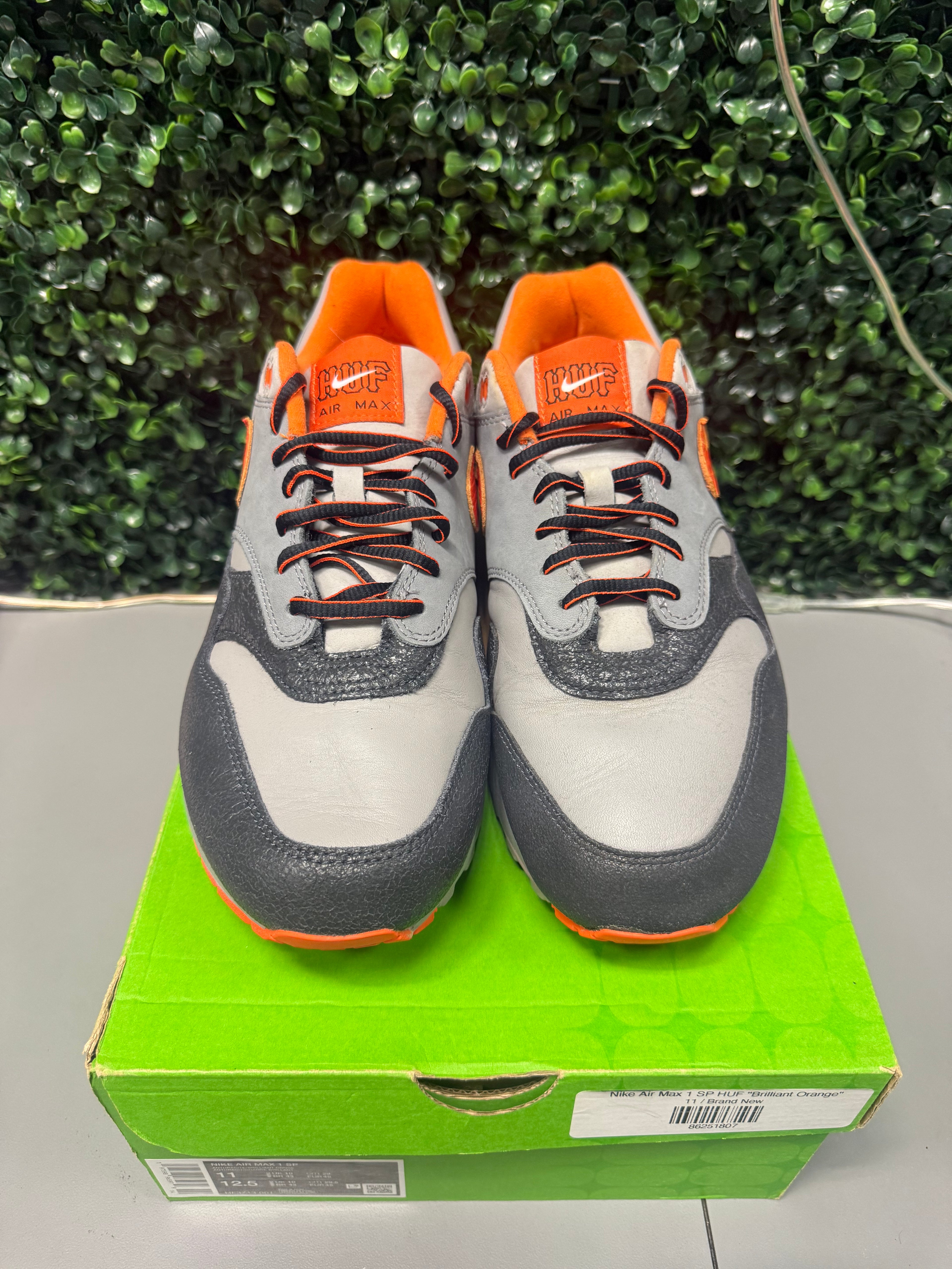 Nike Air Max 1 SP X Huf "Brilliant Orange" Size 11 Preowned
