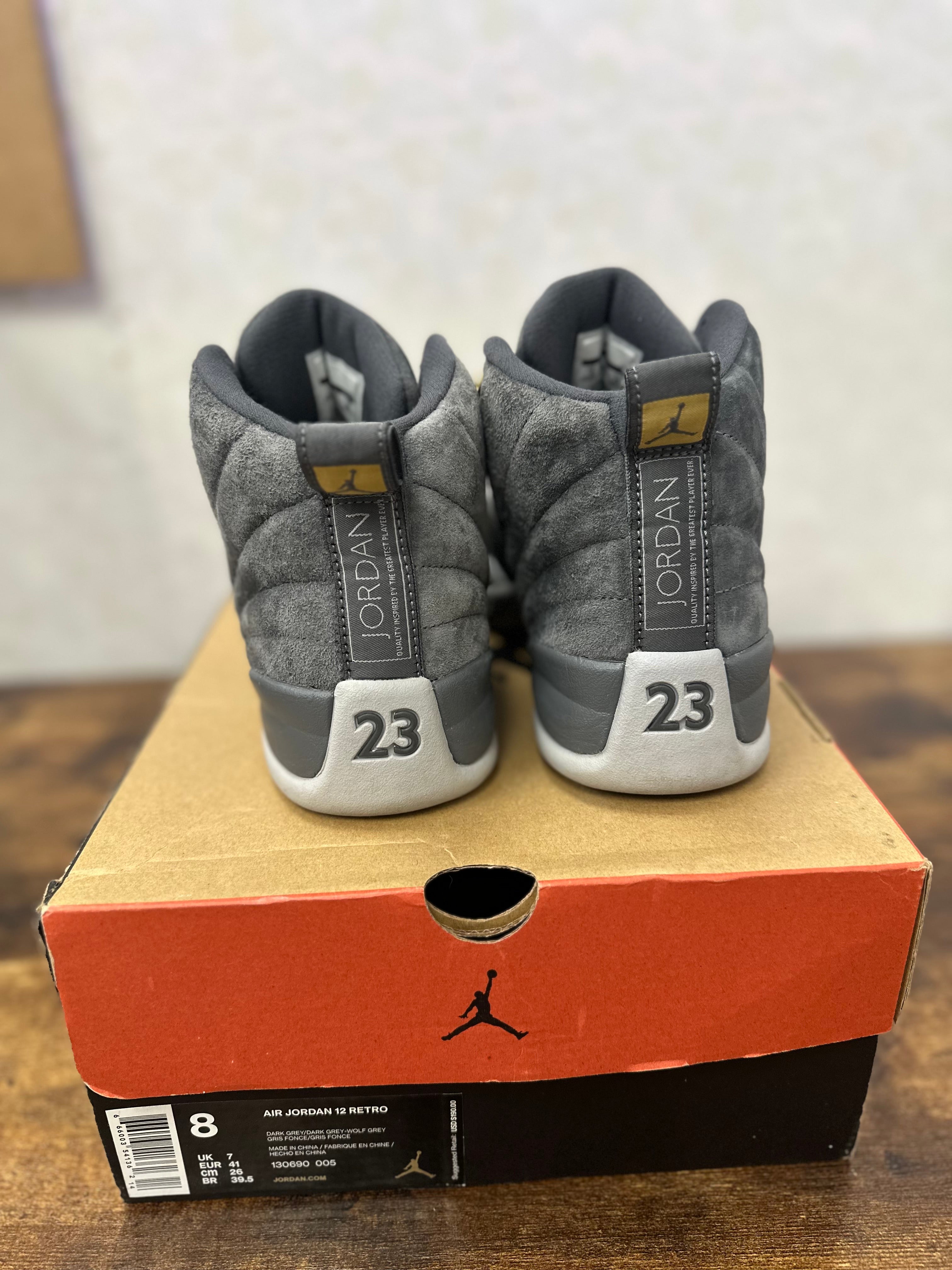 Jordan 12 Retro “Dark Grey” Size 8 Preowned