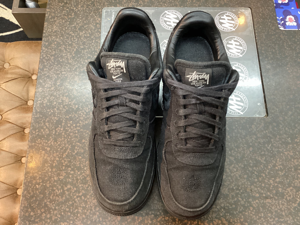 Air Force 1 Low x Stussy " Black" Preowned Size 9