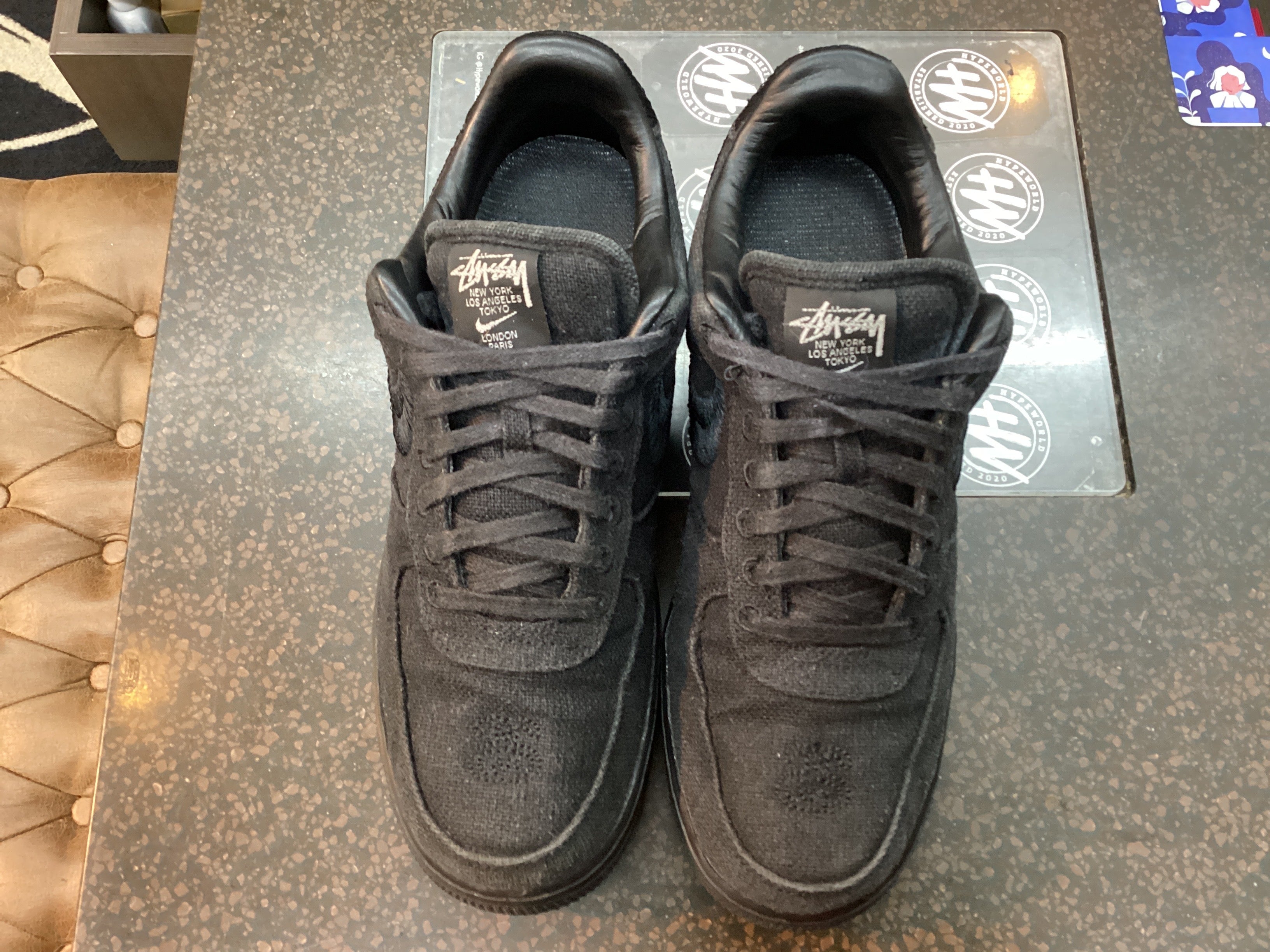 Air Force 1 Low x Stussy " Black" Preowned Size 9