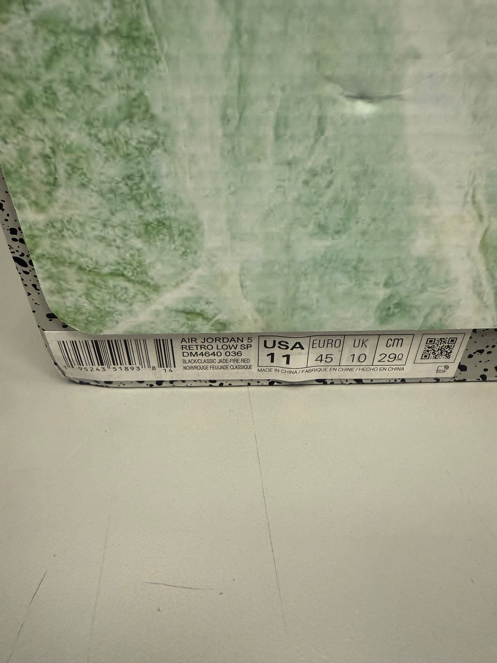 Jordan 5 Low X Clot "Jade" Size 11 Preowned