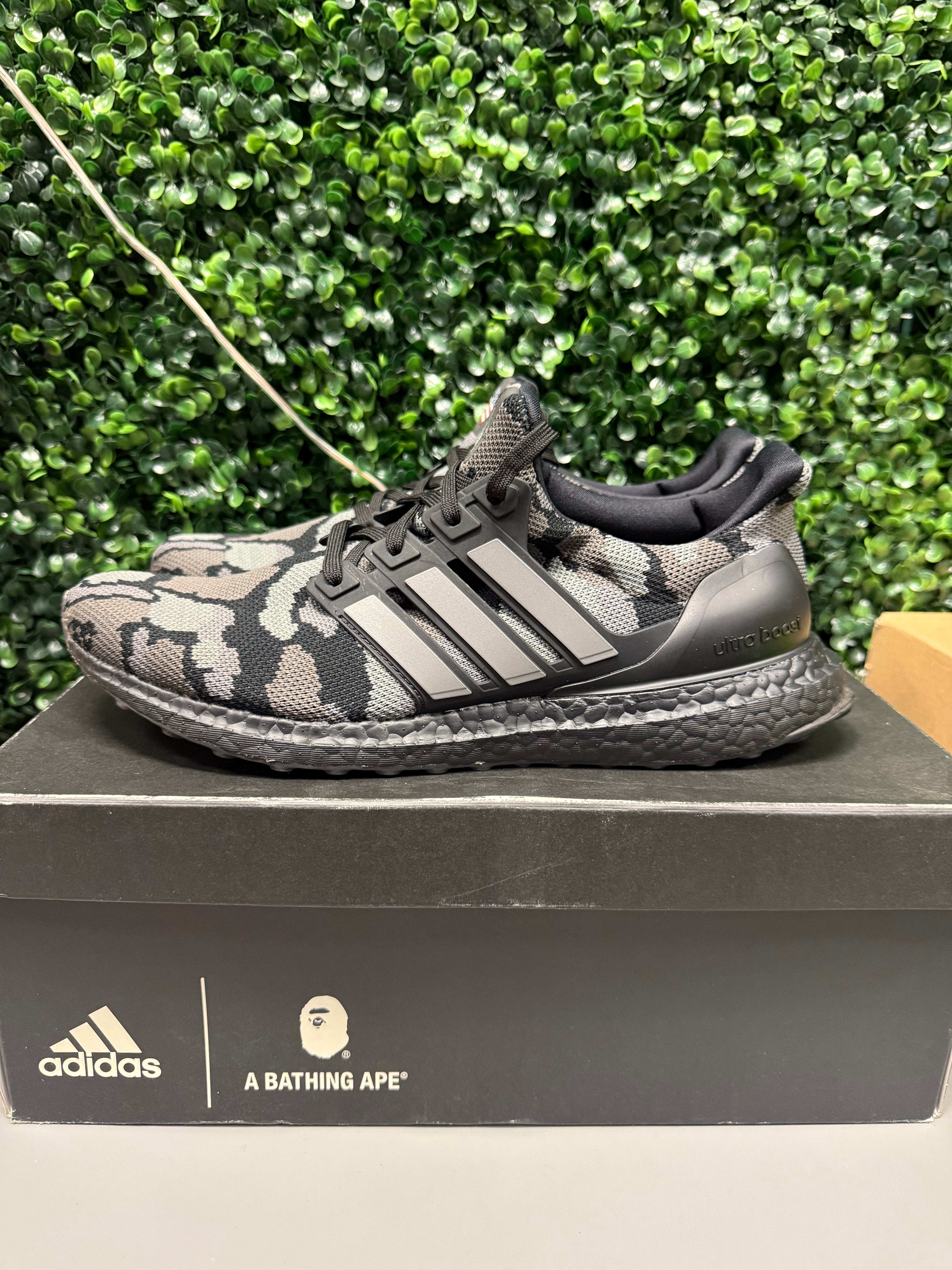 Adidas Ultra Boost 4.0 Bape "Camo Black" Size 9.5 Preowned