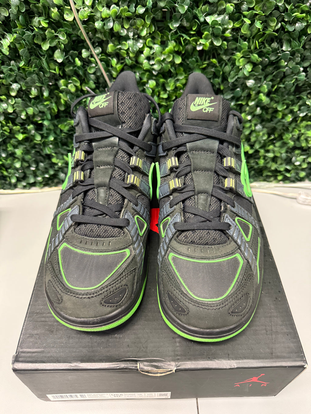 Nike Air Rubber Dunk X Off White "Green Strike" Size 9 Preowned
