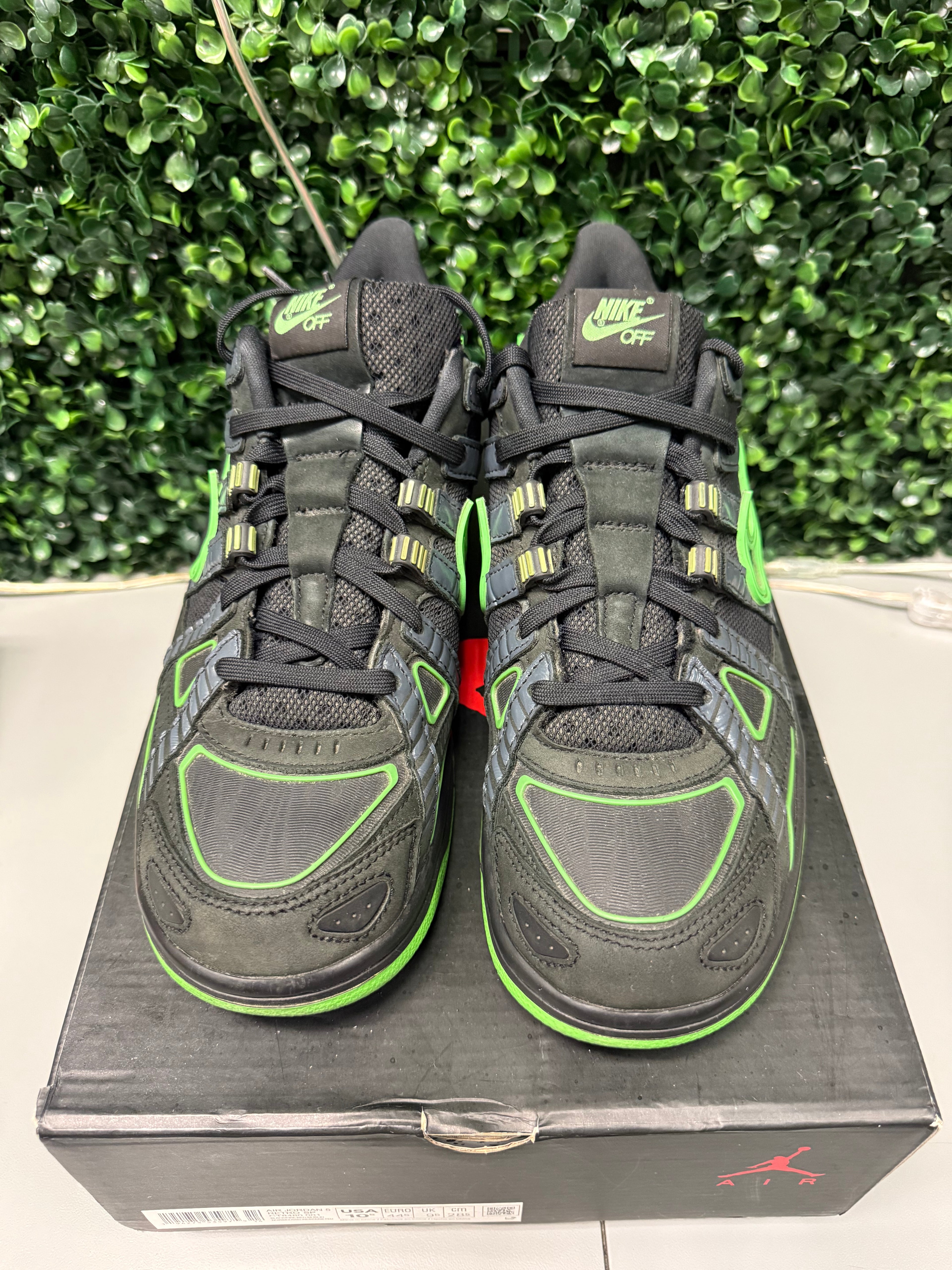 Nike Air Rubber Dunk X Off White "Green Strike" Size 9 Preowned