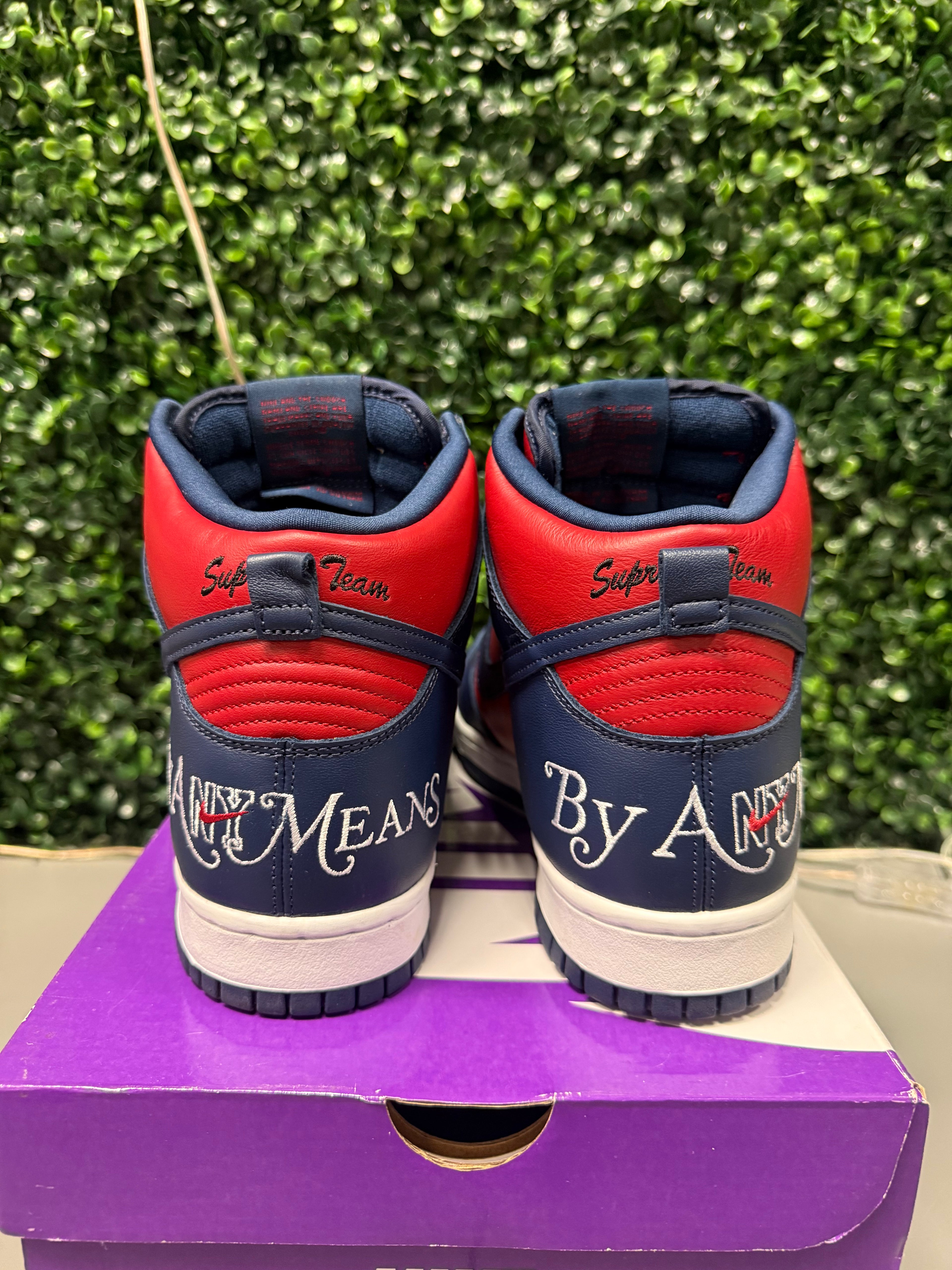 Nike SB Dunk High Supreme "By Any Means Navy "Size 9 Preowned