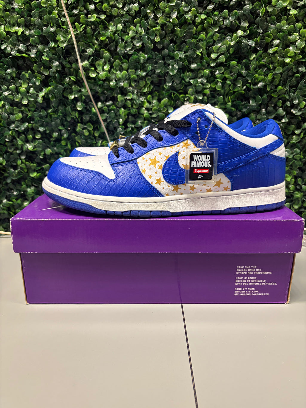 Nike SB Dunk Low Supreme Stars "Hyper Royal" Size 12 Preowned