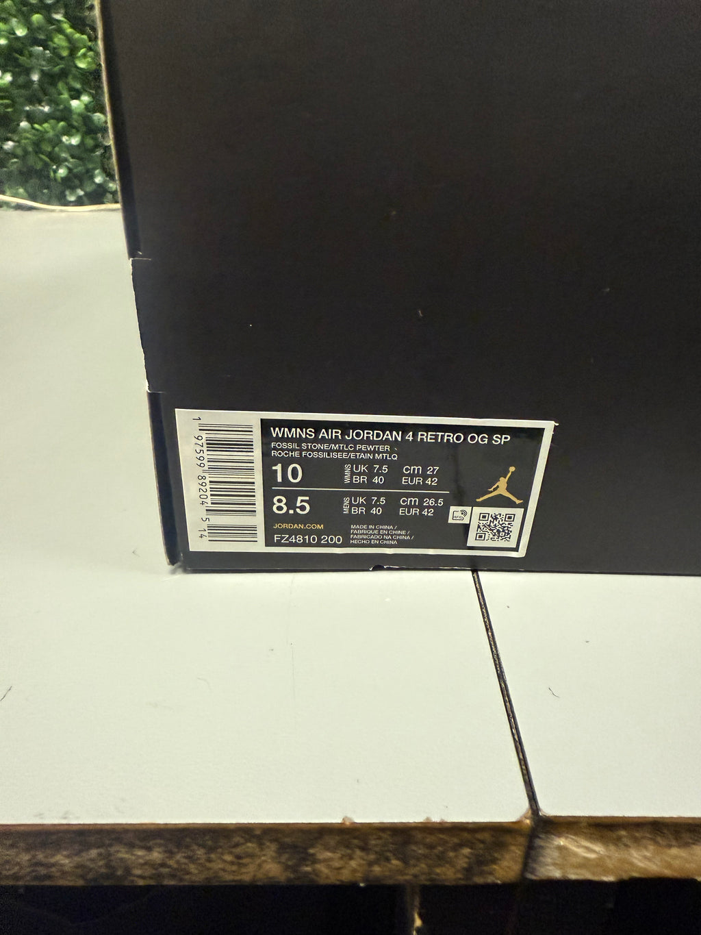 Jordan 4 X A Ma Maniere "WYWS" Size 10W / 8.5M Preowned