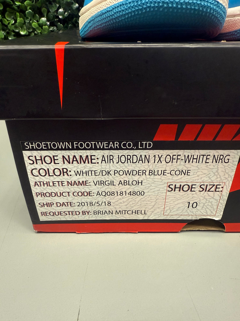 Jordan 1 High X Off-white "UNC" (Sample Pair) Size 10 Preowned