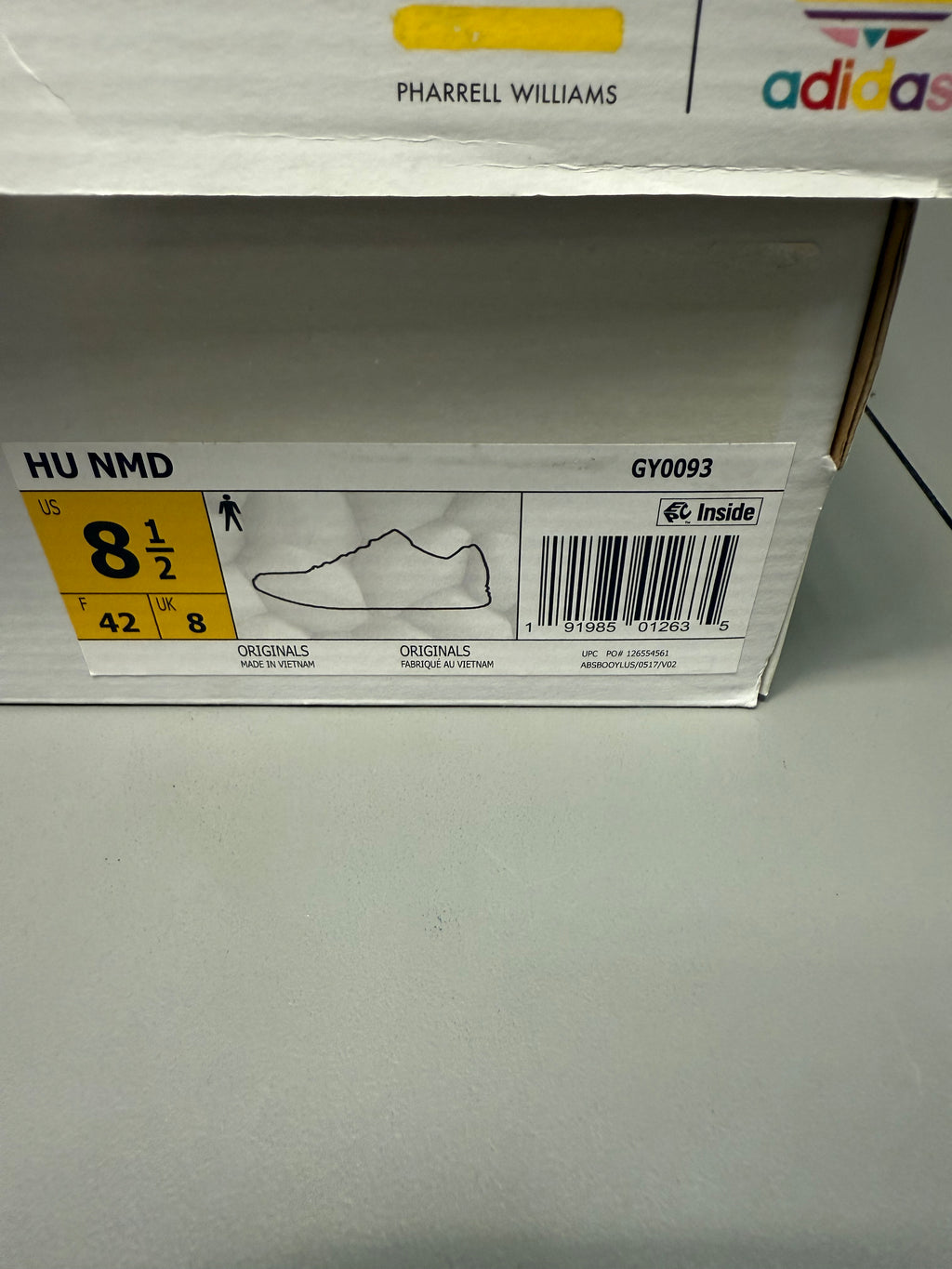 Adidas NMD Hu "Pharrell Black" Size 8.5 Preowned