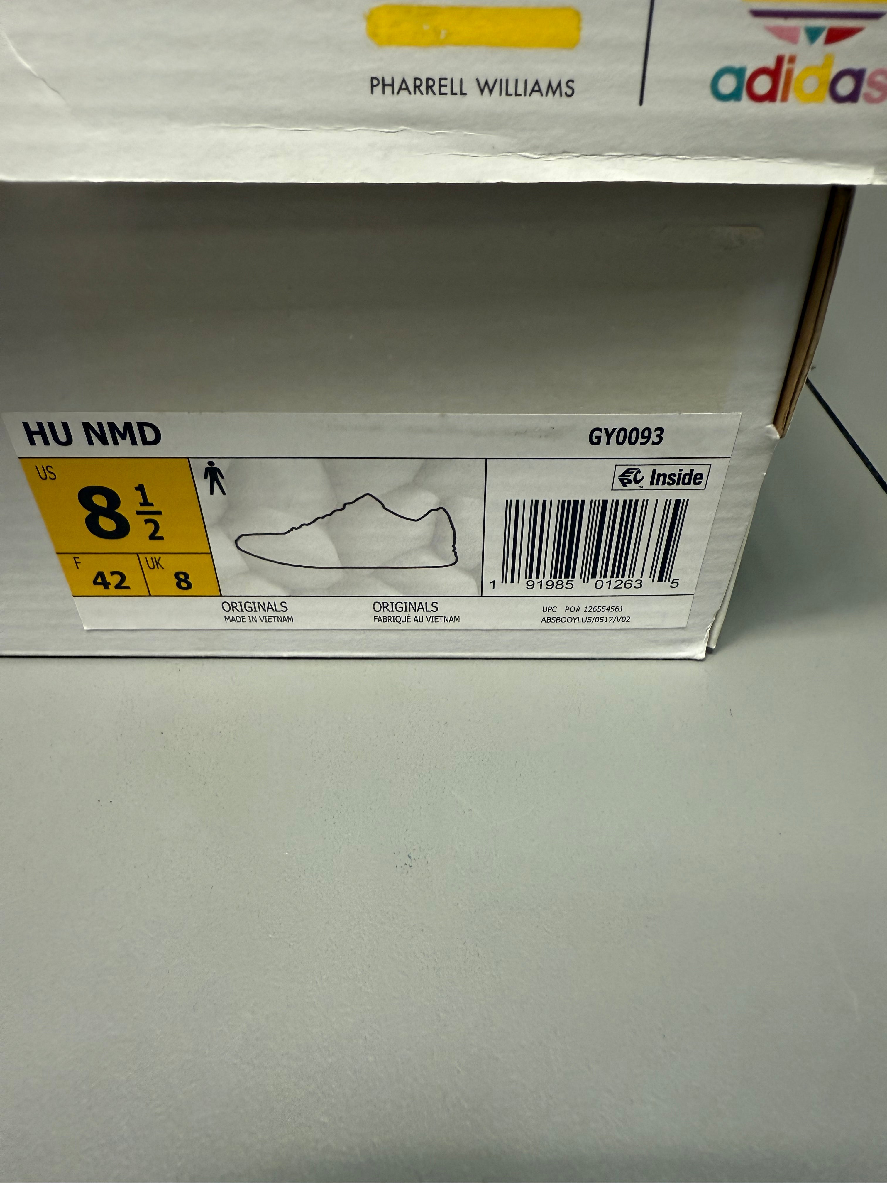Adidas NMD Hu "Pharrell Black" Size 8.5 Preowned