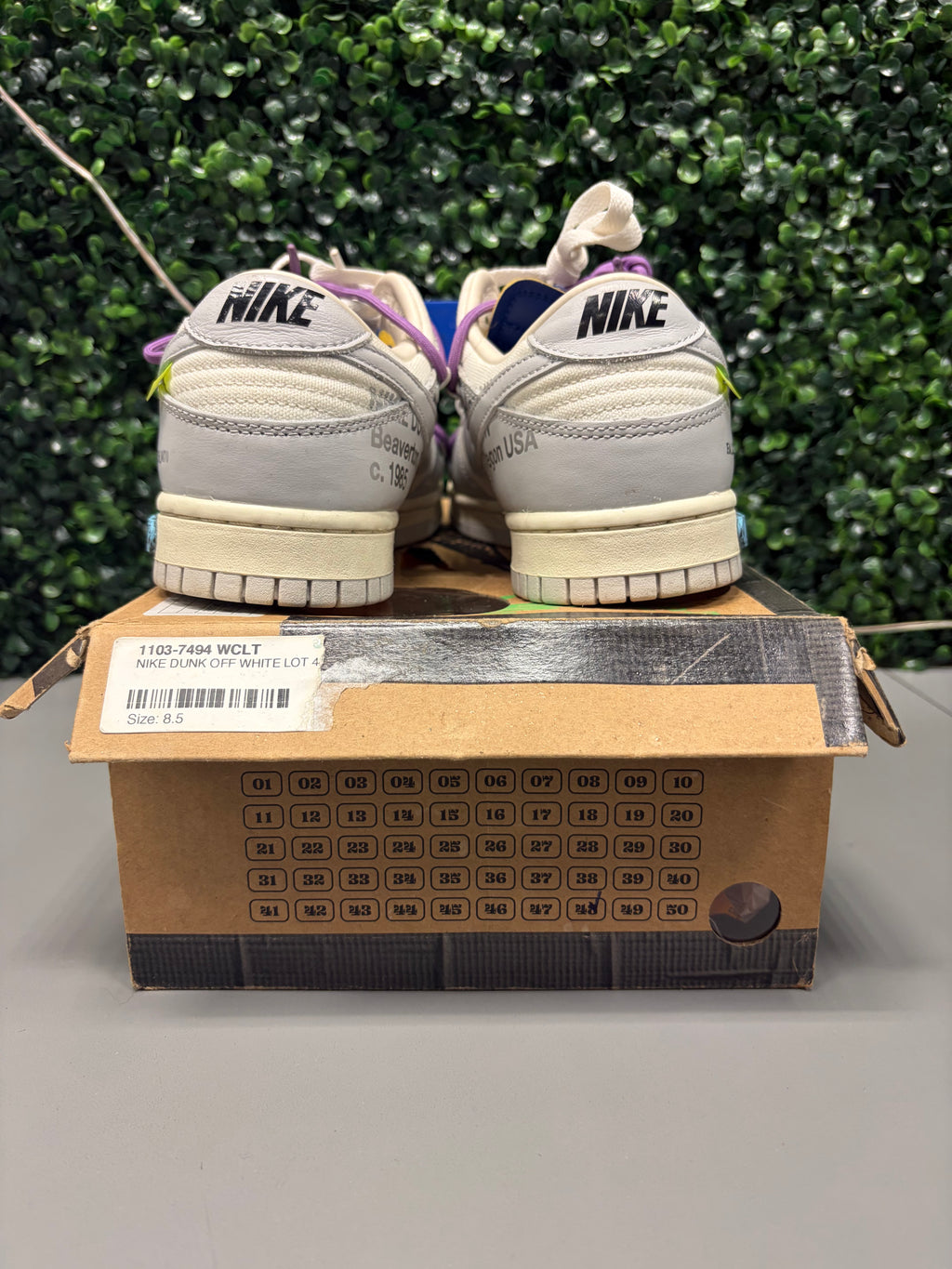 Nike Dunk Low Off-White "Lot 48" Size 8.5 Preowned