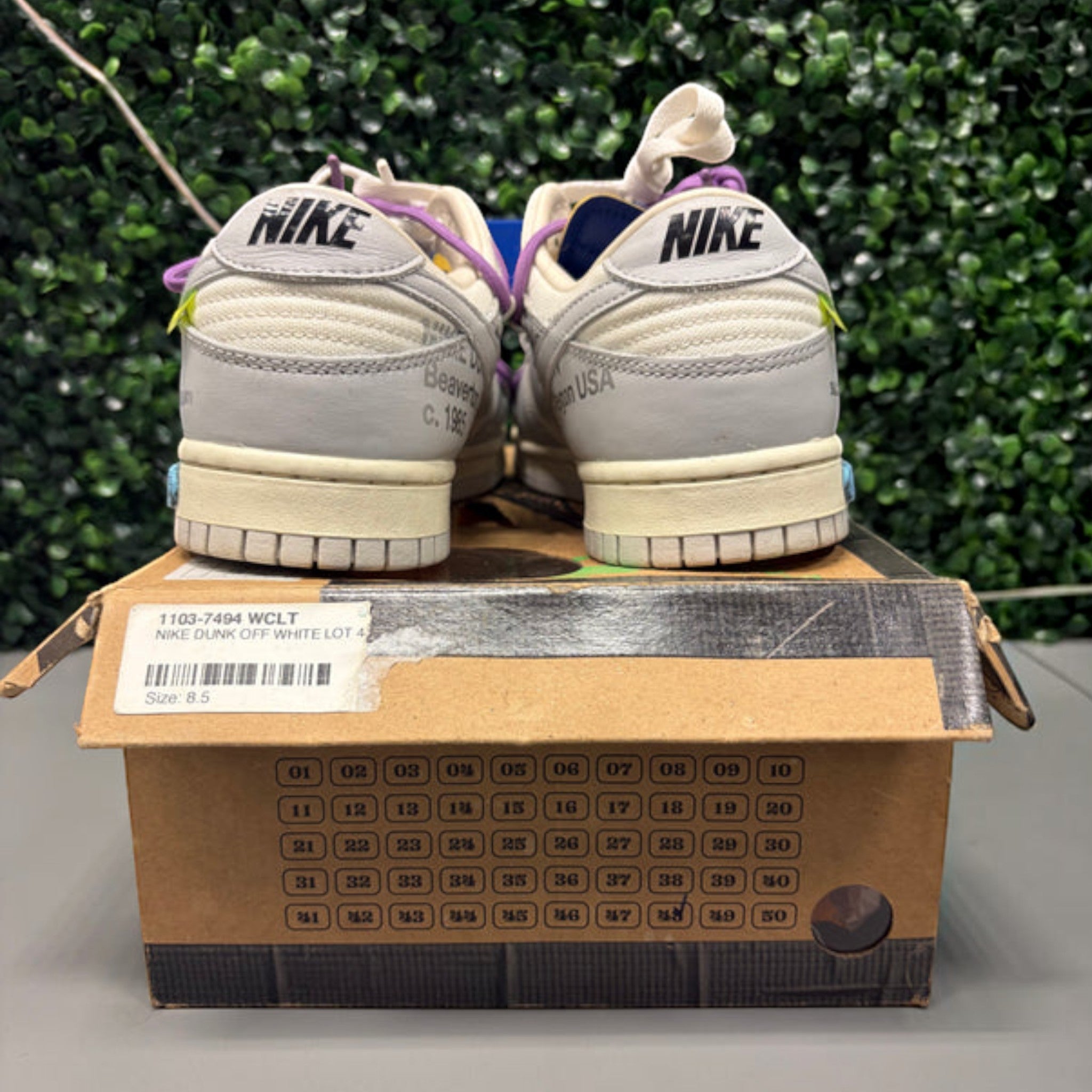 Nike Dunk Low Off-White "Lot 48" Size 8.5 Preowned