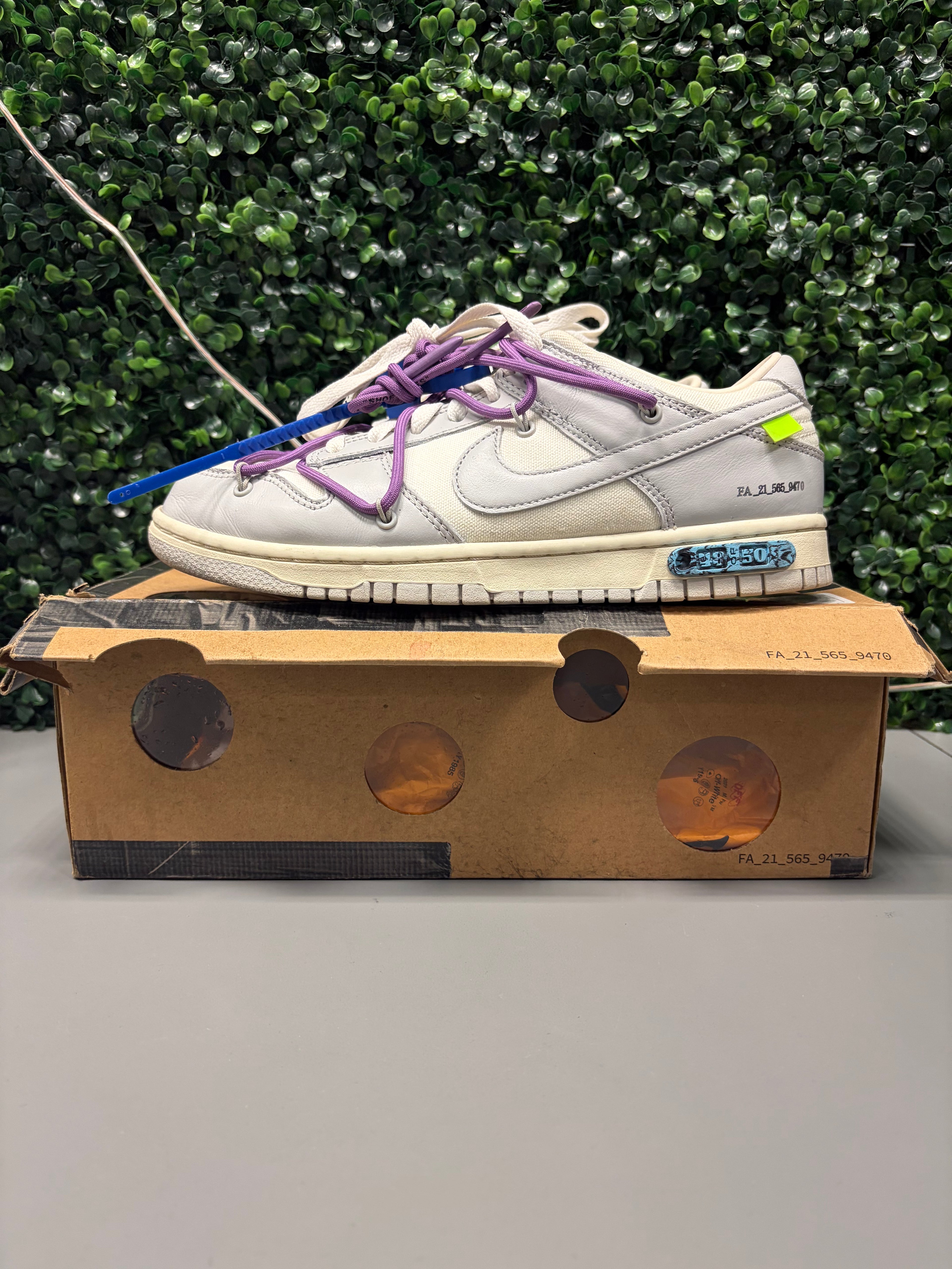 Nike Dunk Low Off-White "Lot 48" Size 8.5 Preowned