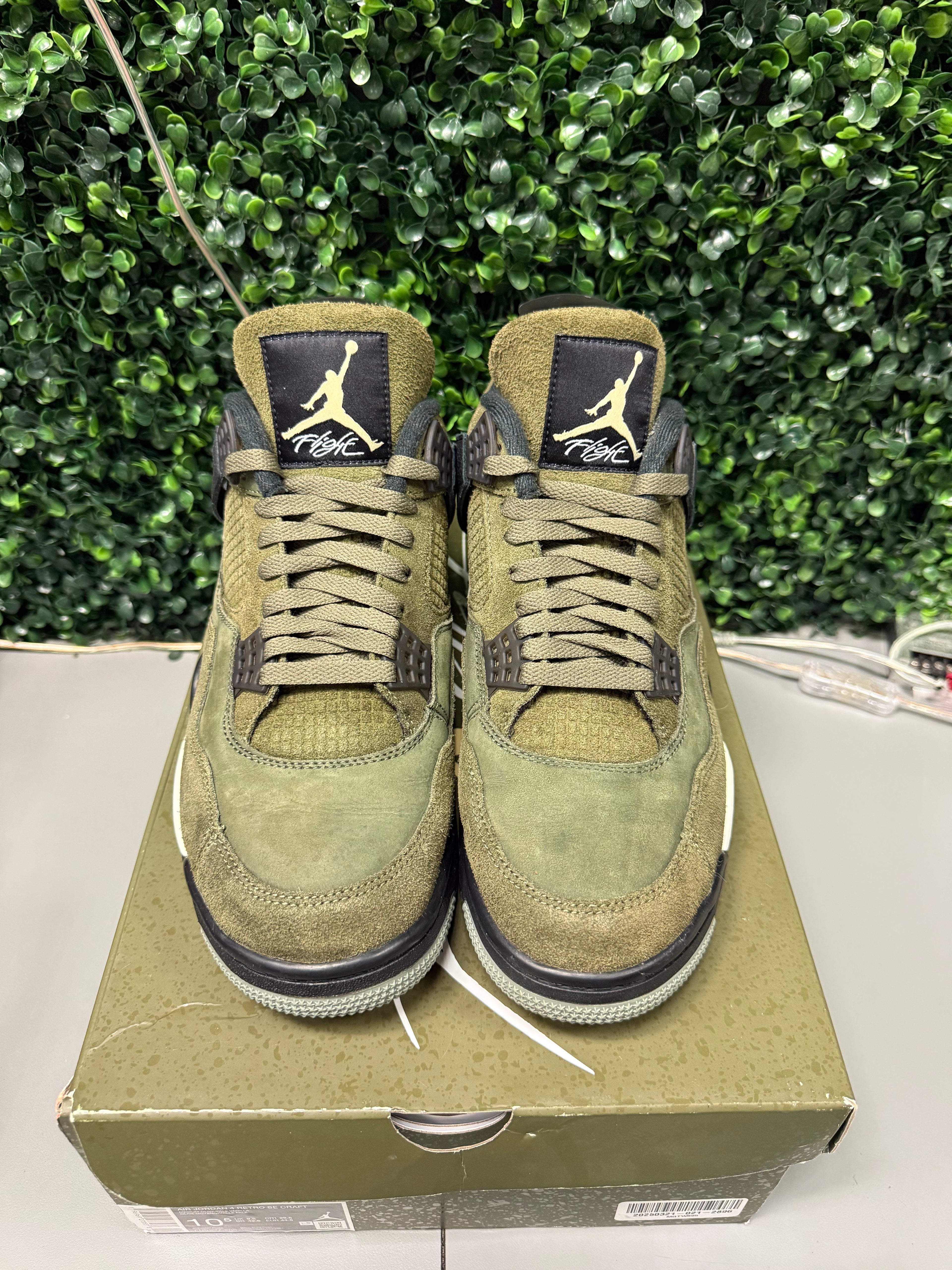 Jordan 4 "Craft Olive" Size 10.5 Preonwed