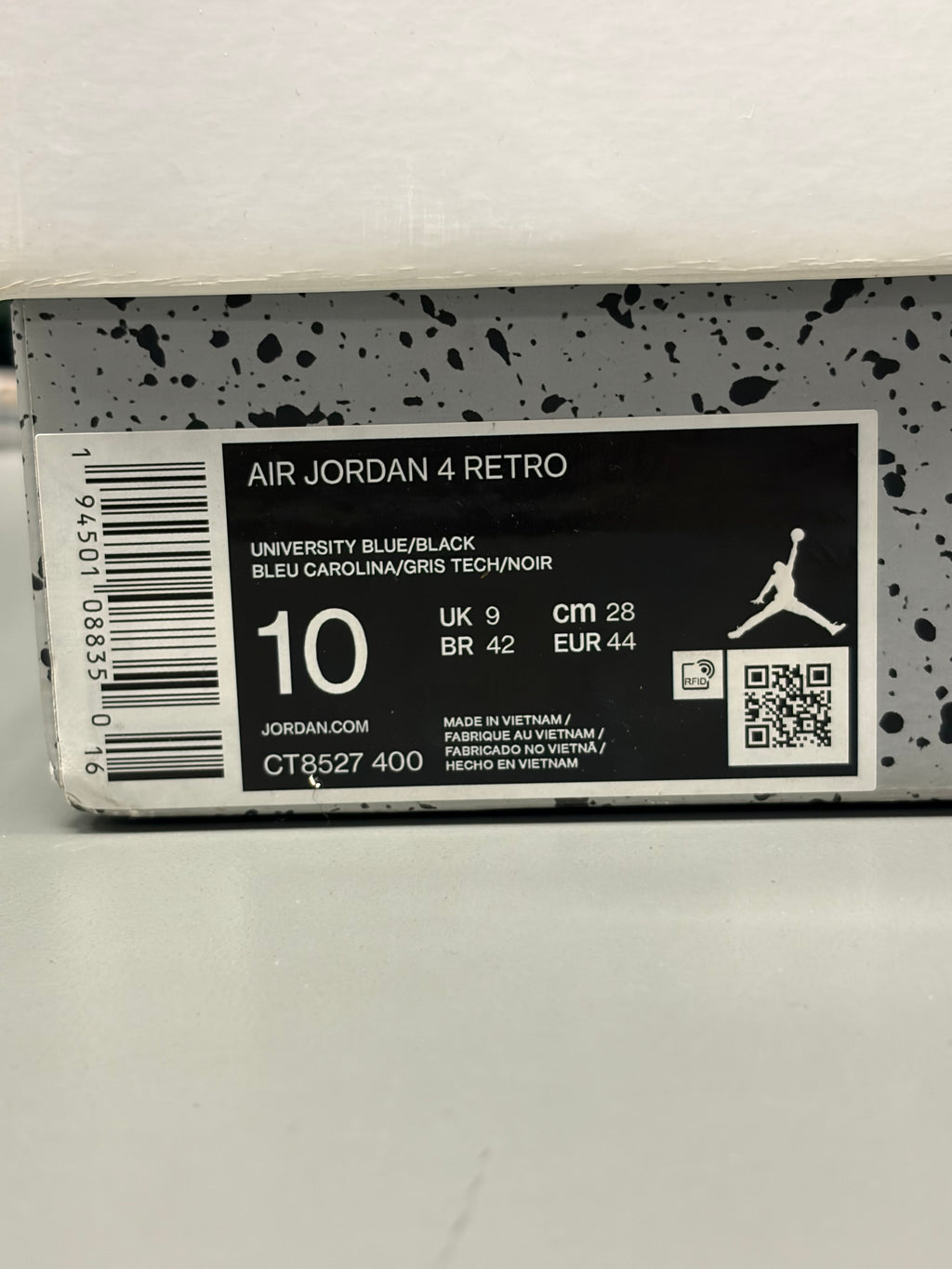 Jordan 4 Retro "University Blue" Size 10 Preowned