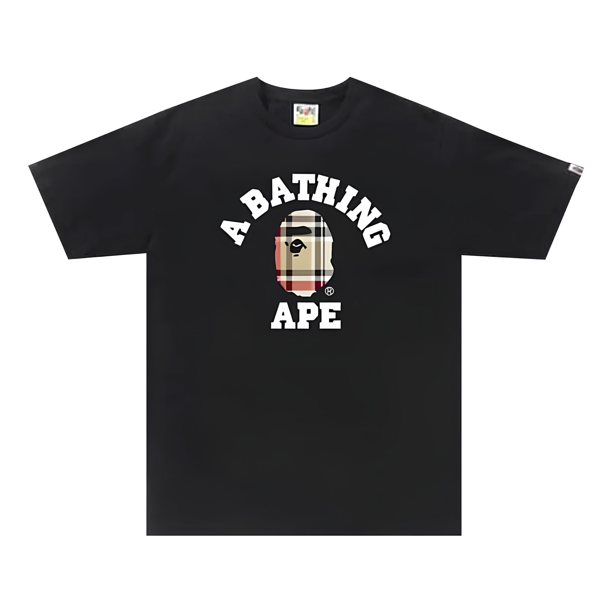 BAPE Check College Tee 'Black/Beige'