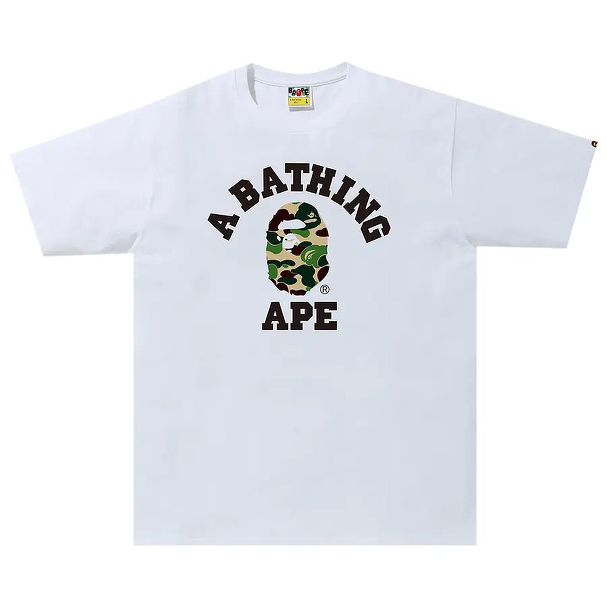 BAPE ABC Camo College Tee 'White/Green'