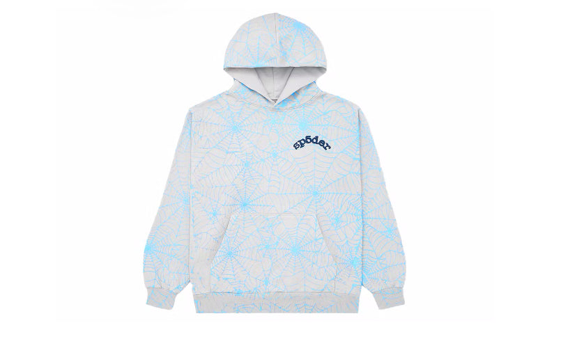 Sp5der AOP Web Hoodie “Heather Grey”