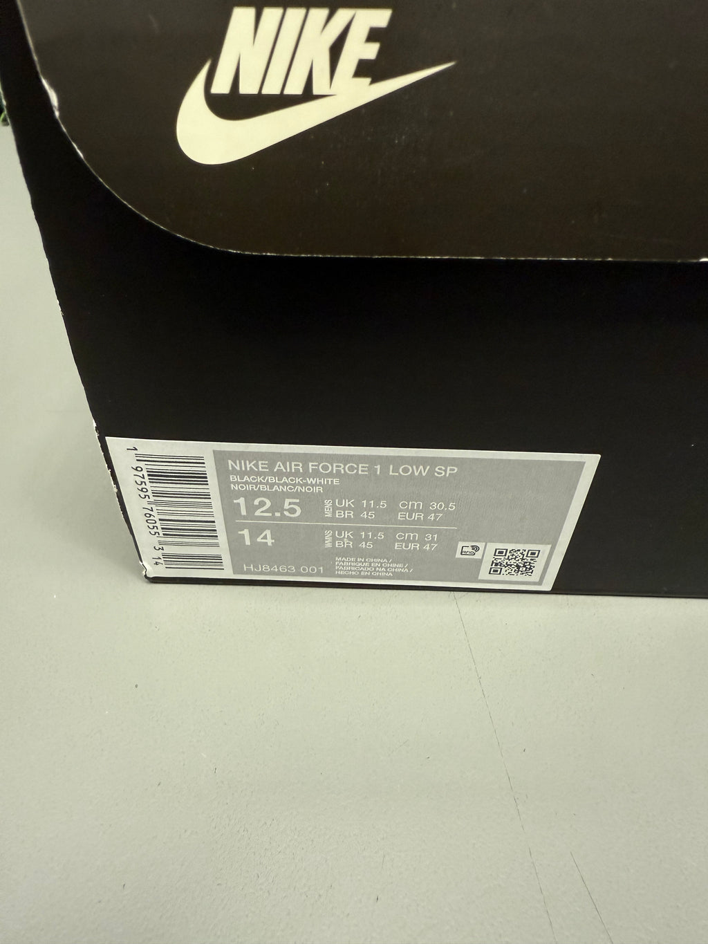 Nike Air Force 1 Low "CPFM Black (2024)" Size 12.5 Preowned